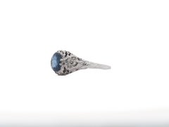 Circa 1910s GIA 1.08ct Unheated Blue Sapphire Engagement Ring