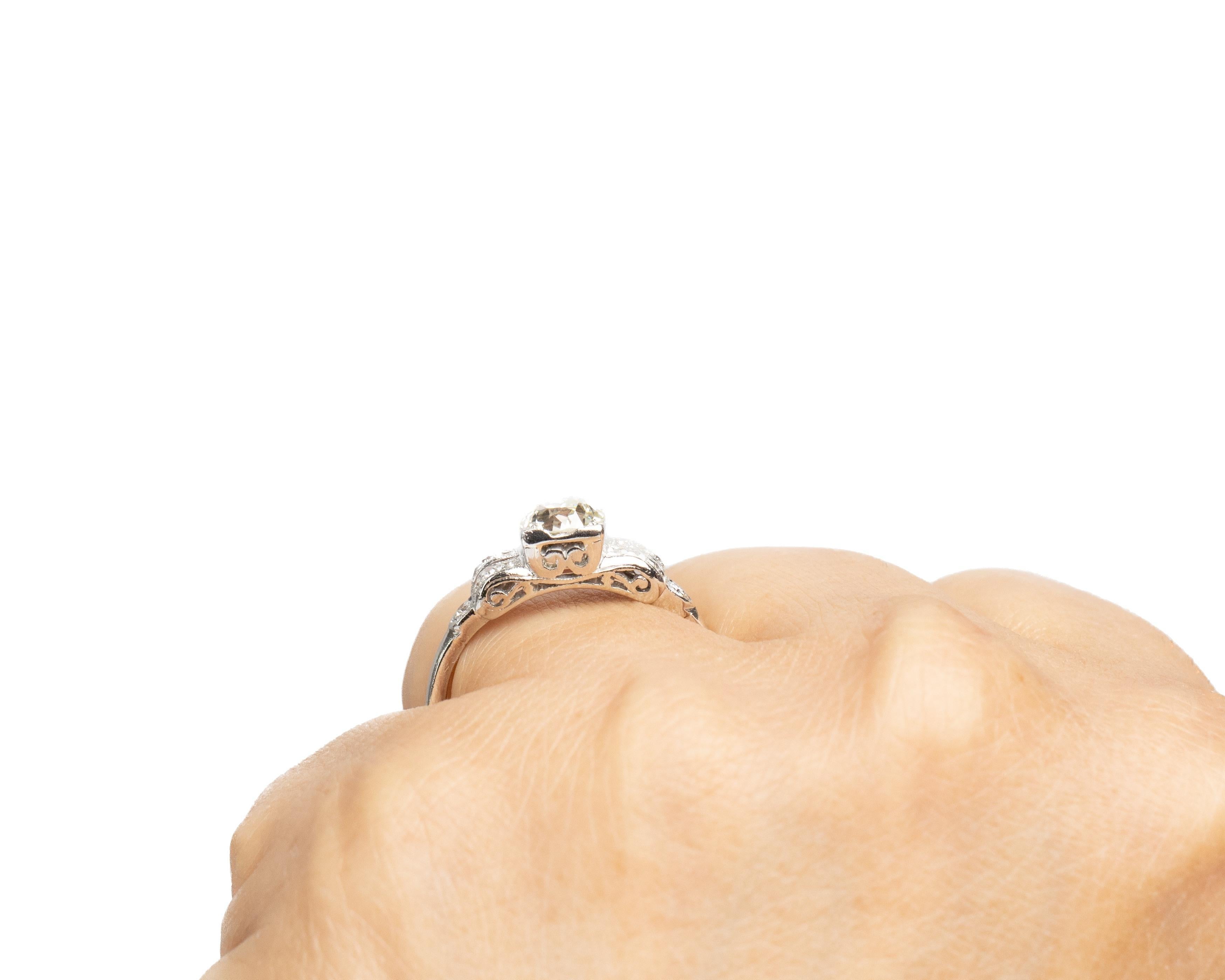 Circa 1910s GIA 1.10ct Old European Brilliant Diamond Engagement Ring Pour femmes en vente