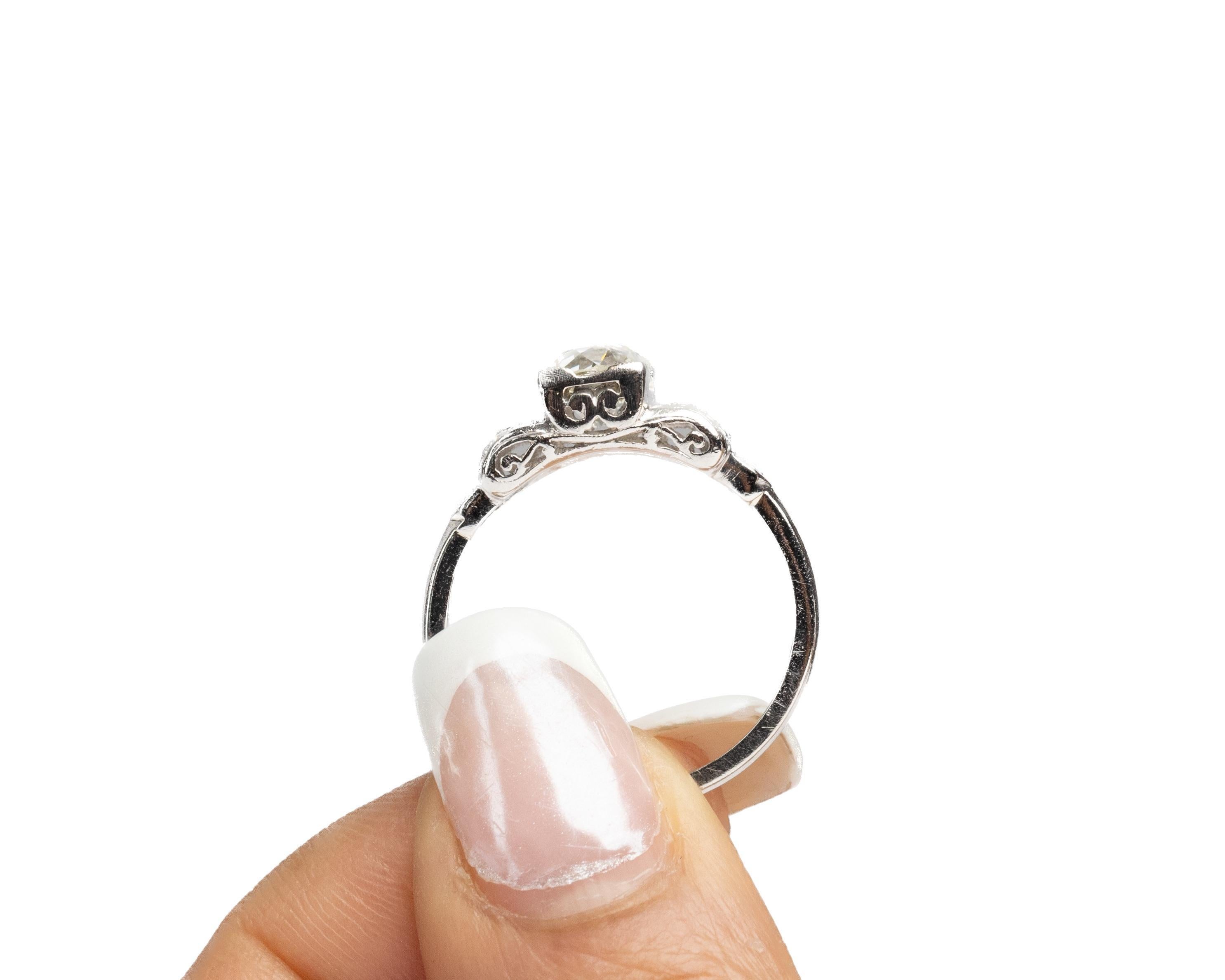 Circa 1910s GIA 1.10ct Old European Brilliant Diamond Engagement Ring en vente 2