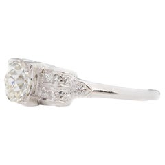 Anello di fidanzamento con diamante vecchio europeo Brilliante 1,10ct CIRCA 1910 GIA