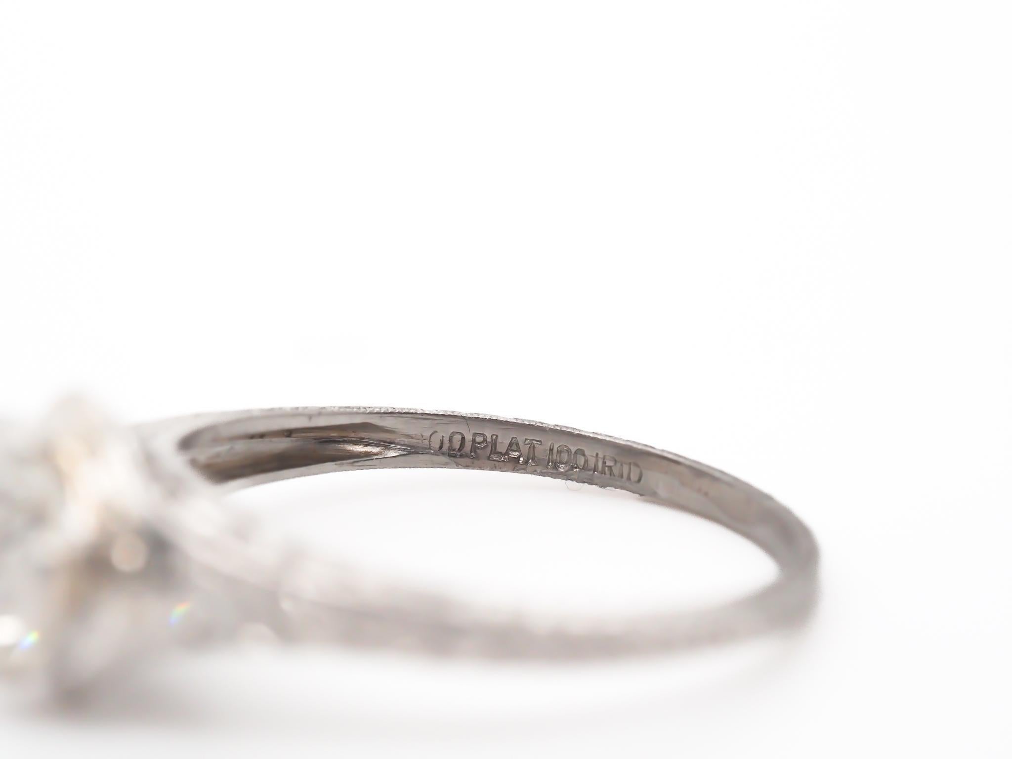 Circa 1910s WK&Co. 1.05ct Old European Brilliant Diamond Engagement Ring In Good Condition In Hicksville, NY