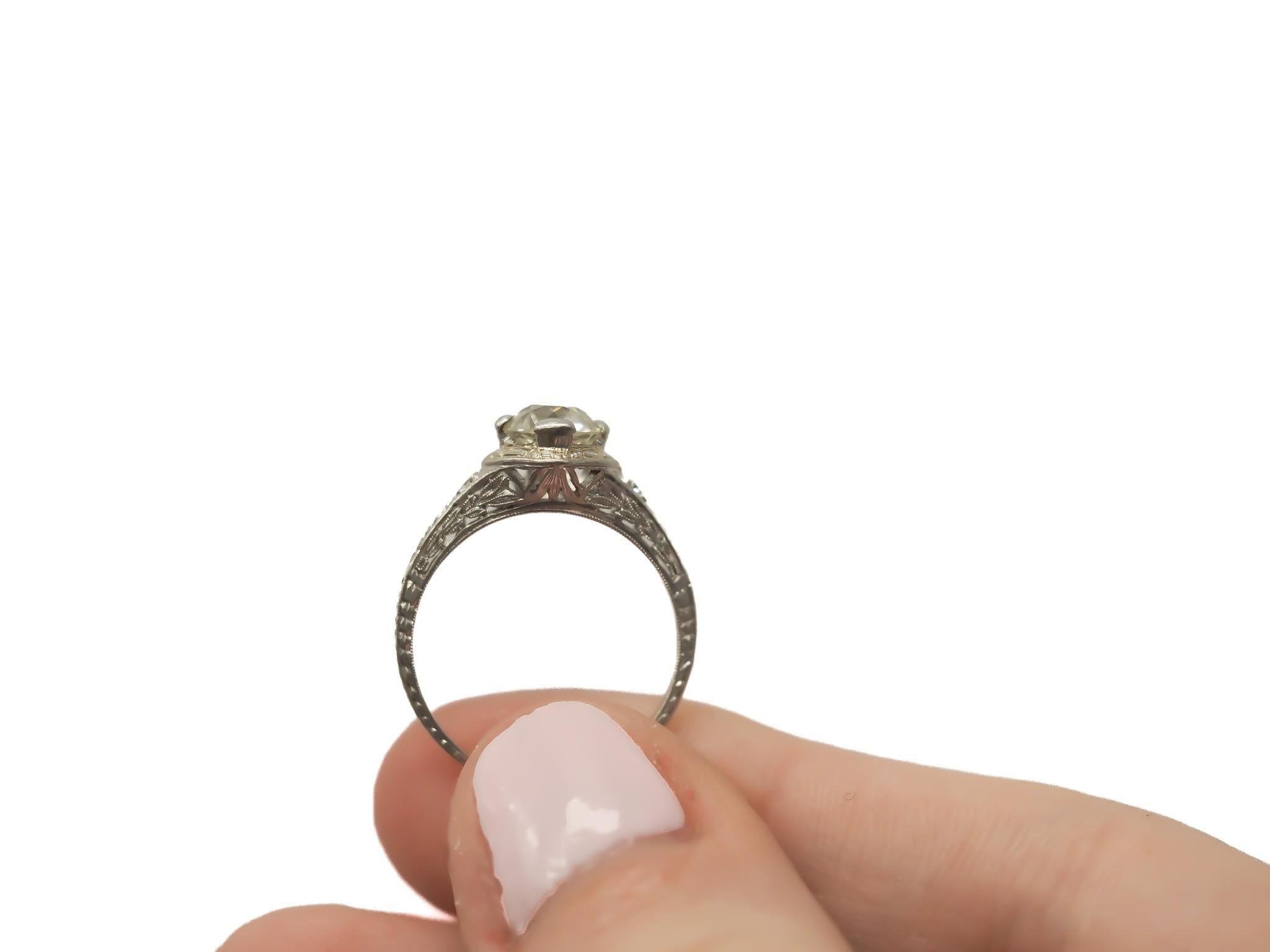 Circa 1910s WK&Co. 1.05ct Old European Brilliant Diamond Engagement Ring 1