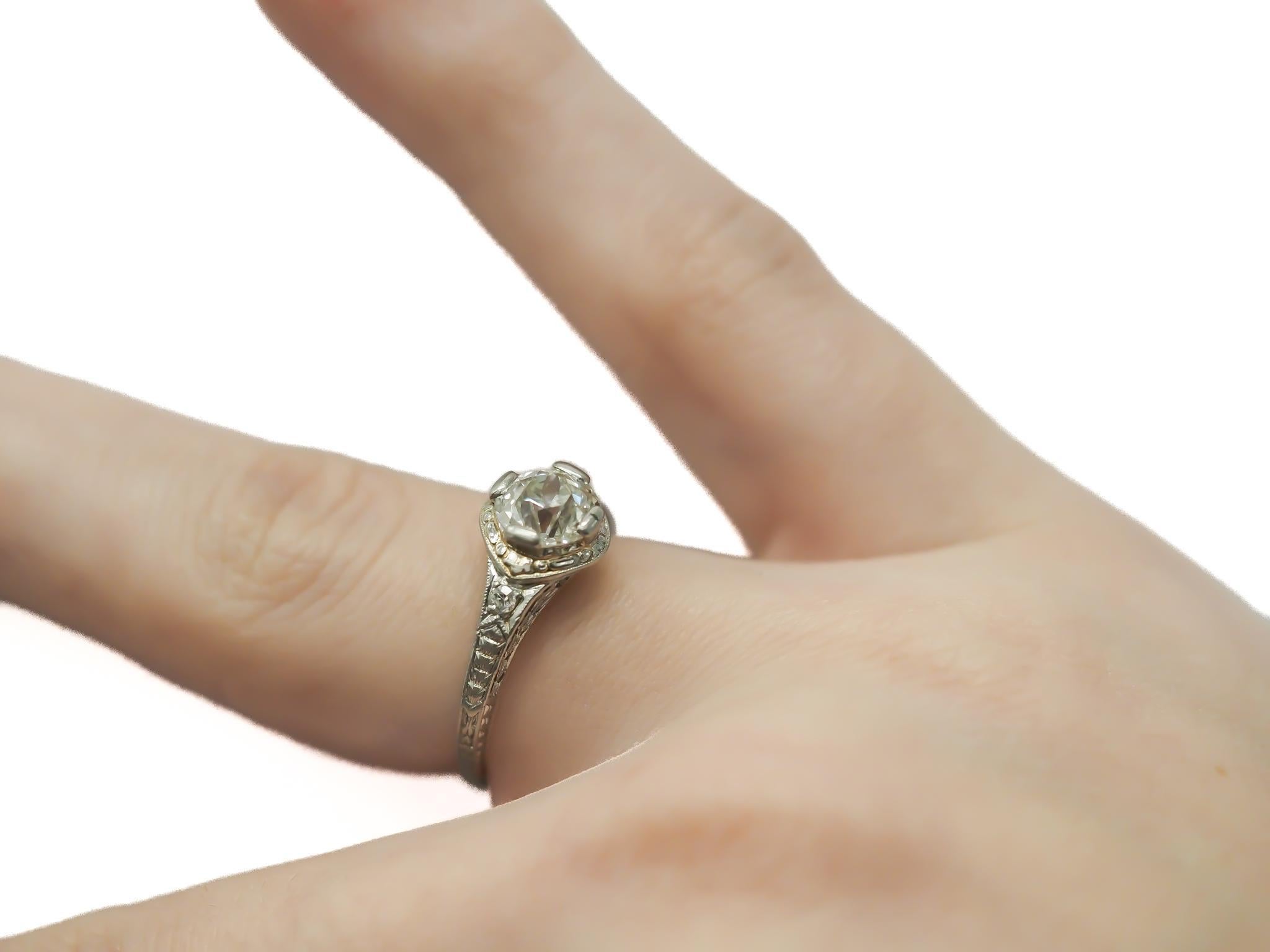 Circa 1910s WK&Co. 1.05ct Old European Brilliant Diamond Engagement Ring 3