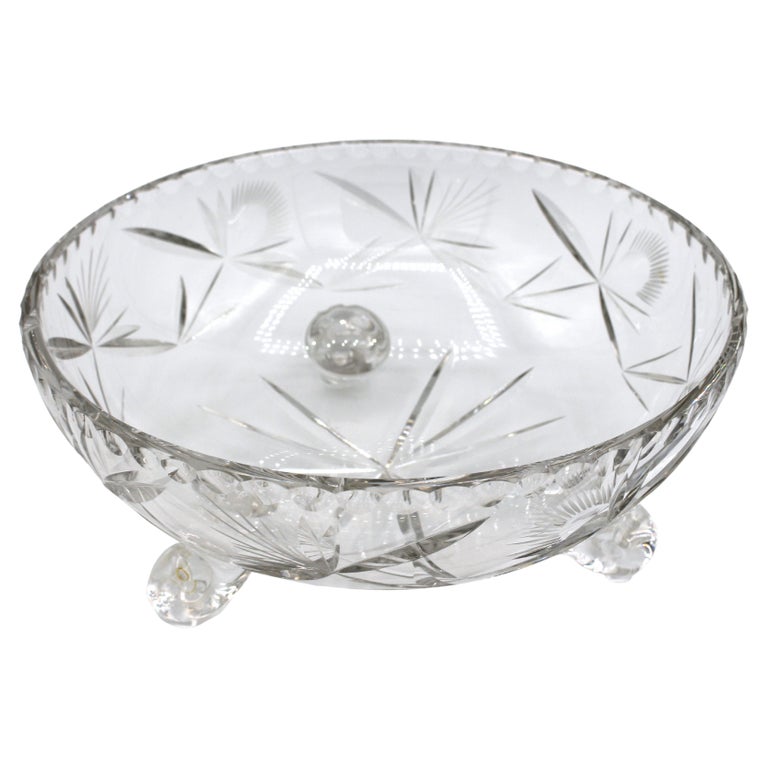 American Cut Glass Fruit Bowl, circa 1915 For Sale at 1stDibs