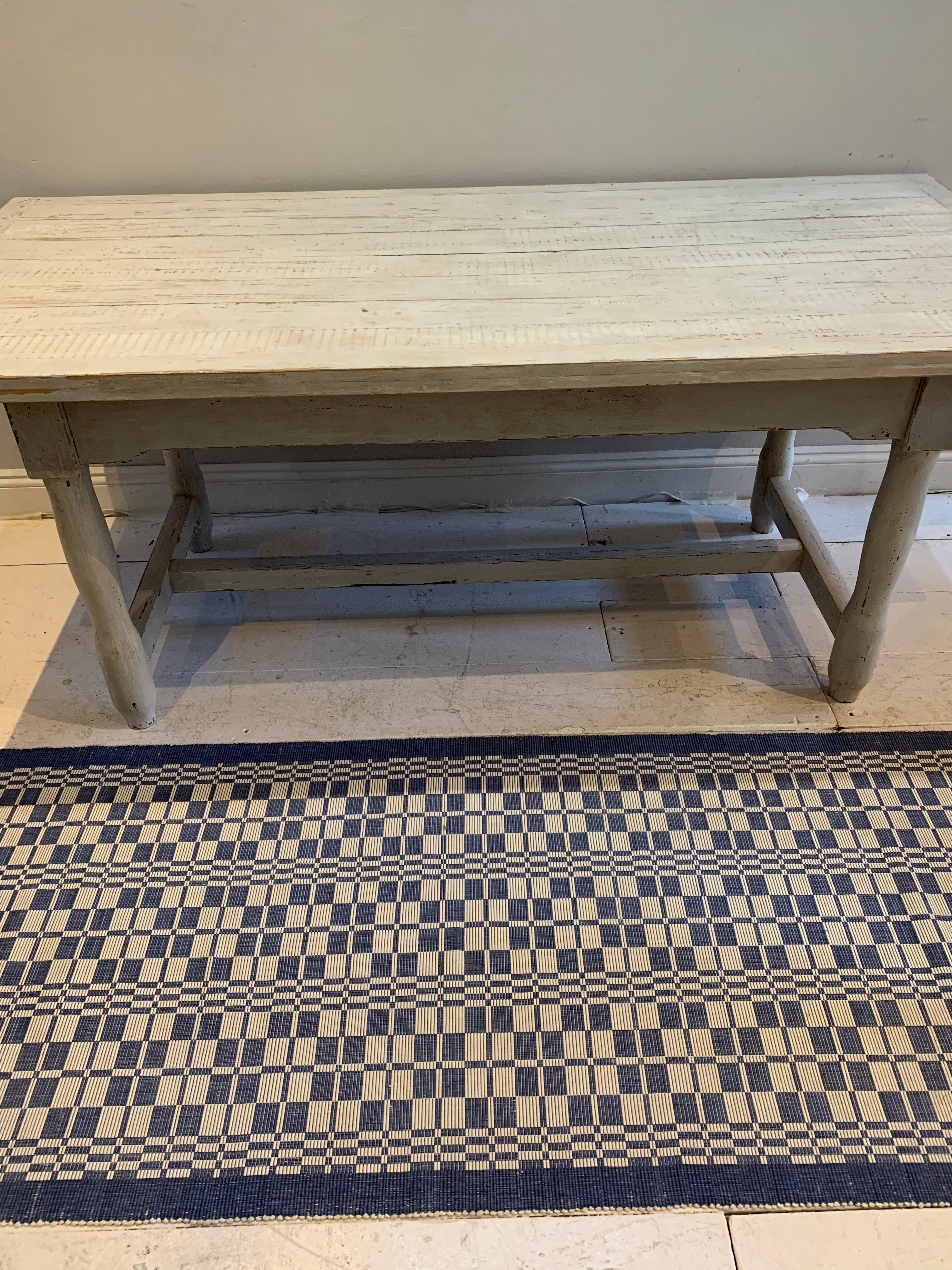 Circa 1915 British Edwardian Painted Dining Table with Two End Drawers  For Sale 5