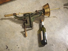 Circa 1915 French Industrial Green and Gold Wine Bottle Cleaner