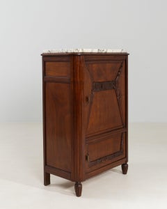 Circa 1915 Mahogany Wood Art Deco Cabinet With Marble Top