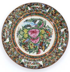 Circa 1915 Pair of Chinese Export Butterfly Plates