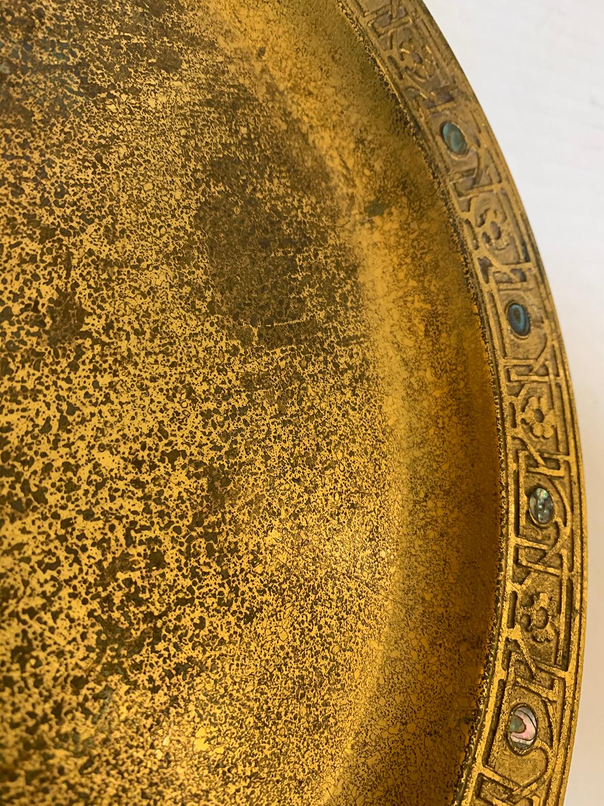 Tiffany Studios Gilt Bronze Dore Plate Abalone Pattern, Model 1730, circa 1915 5