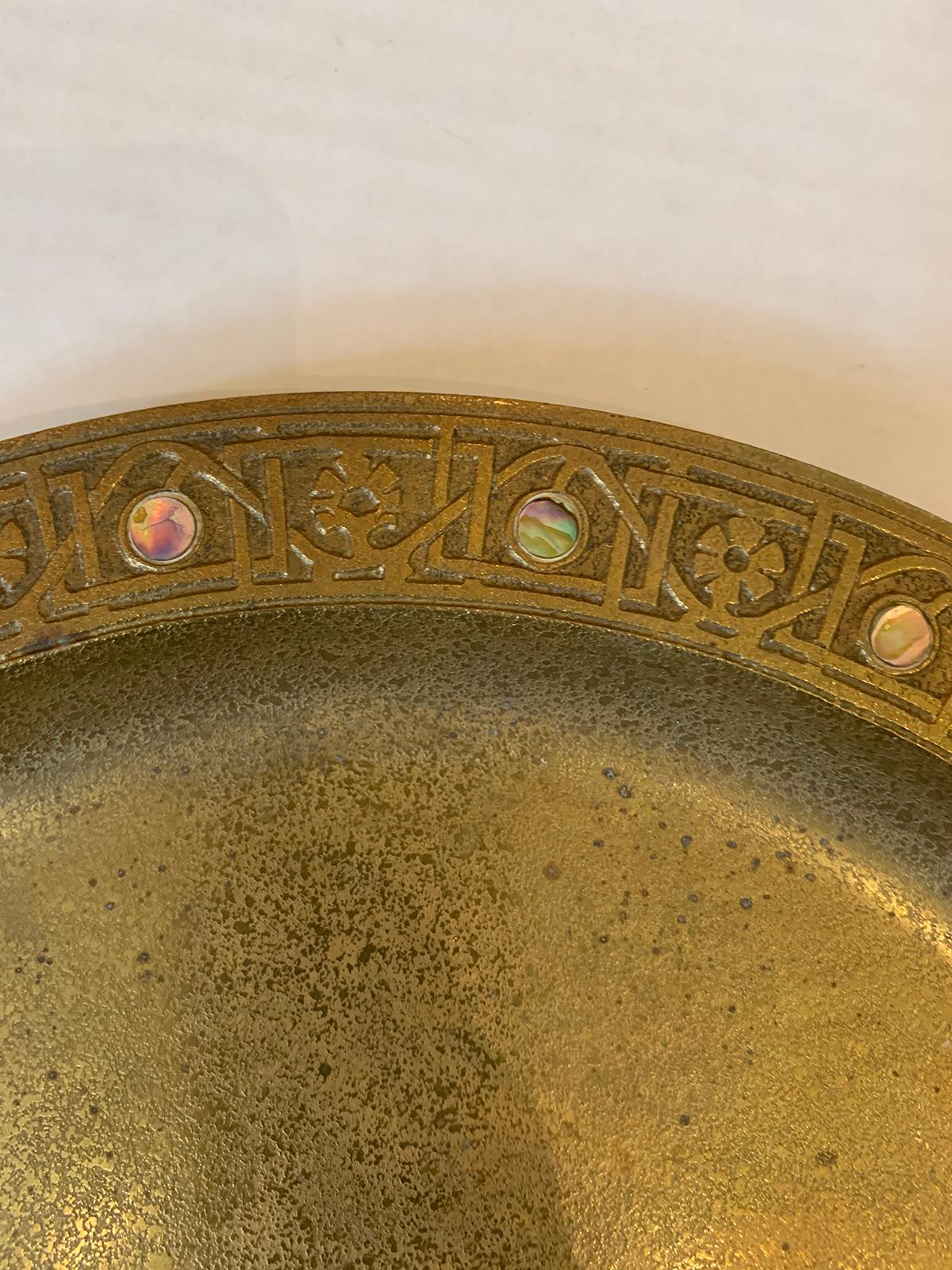 Tiffany Studios Gilt Bronze Dore Plate Abalone Pattern, Model 1730, circa 1915 1