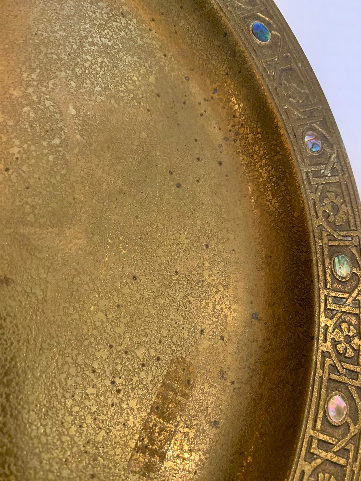 Tiffany Studios Gilt Bronze Dore Plate Abalone Pattern, Model 1730, circa 1915 3