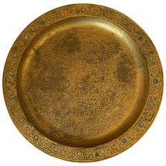 Tiffany Studios Gilt Bronze Dore Plate Abalone Pattern, Model 1730, circa 1915