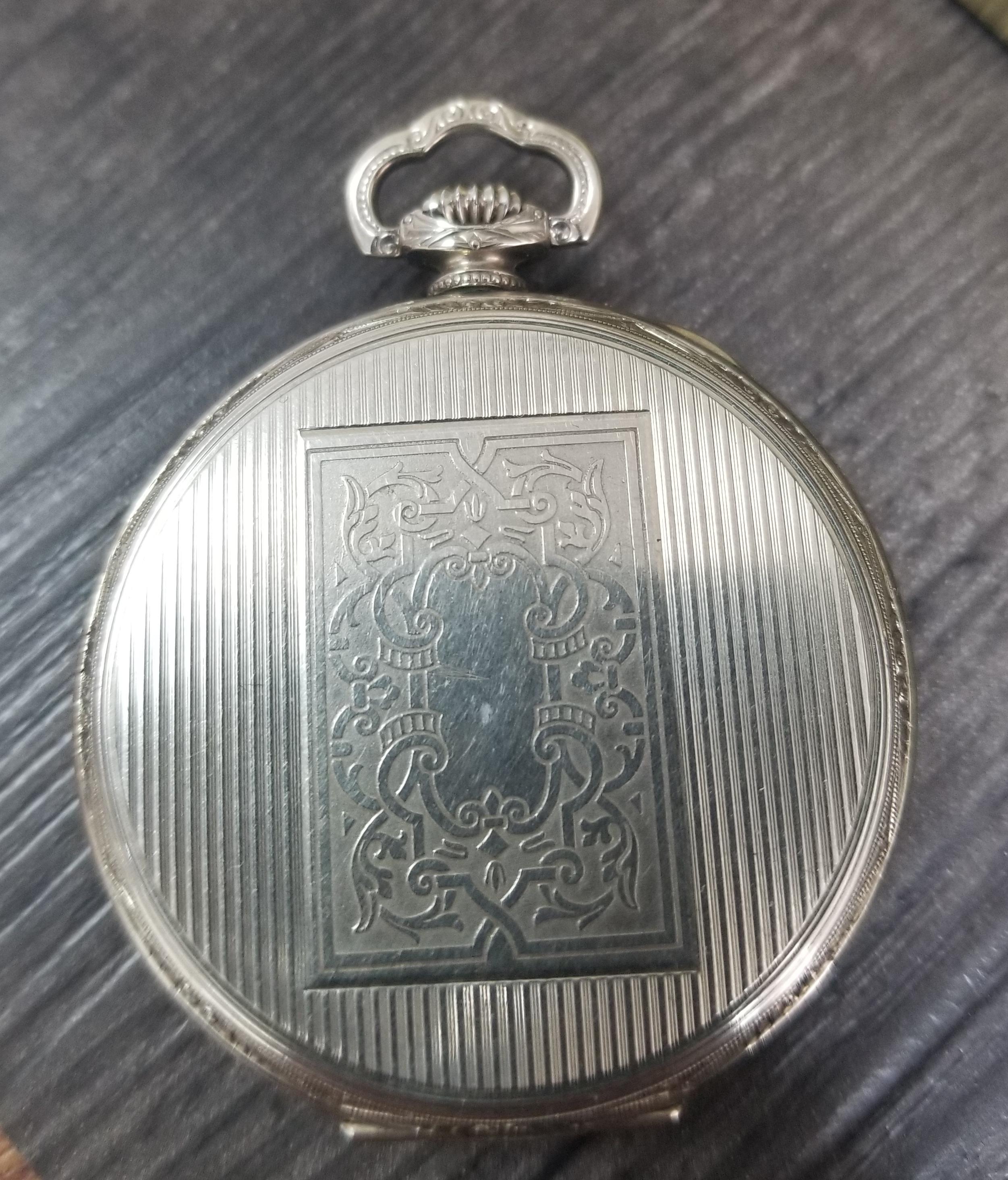 E. Howard 17 Jewels 3 Positions White Gold Filled Pocket Watch, circa 1917 1