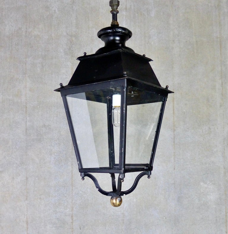 English Cast Iron Lantern Pendant, circa 1920-1930 For ...