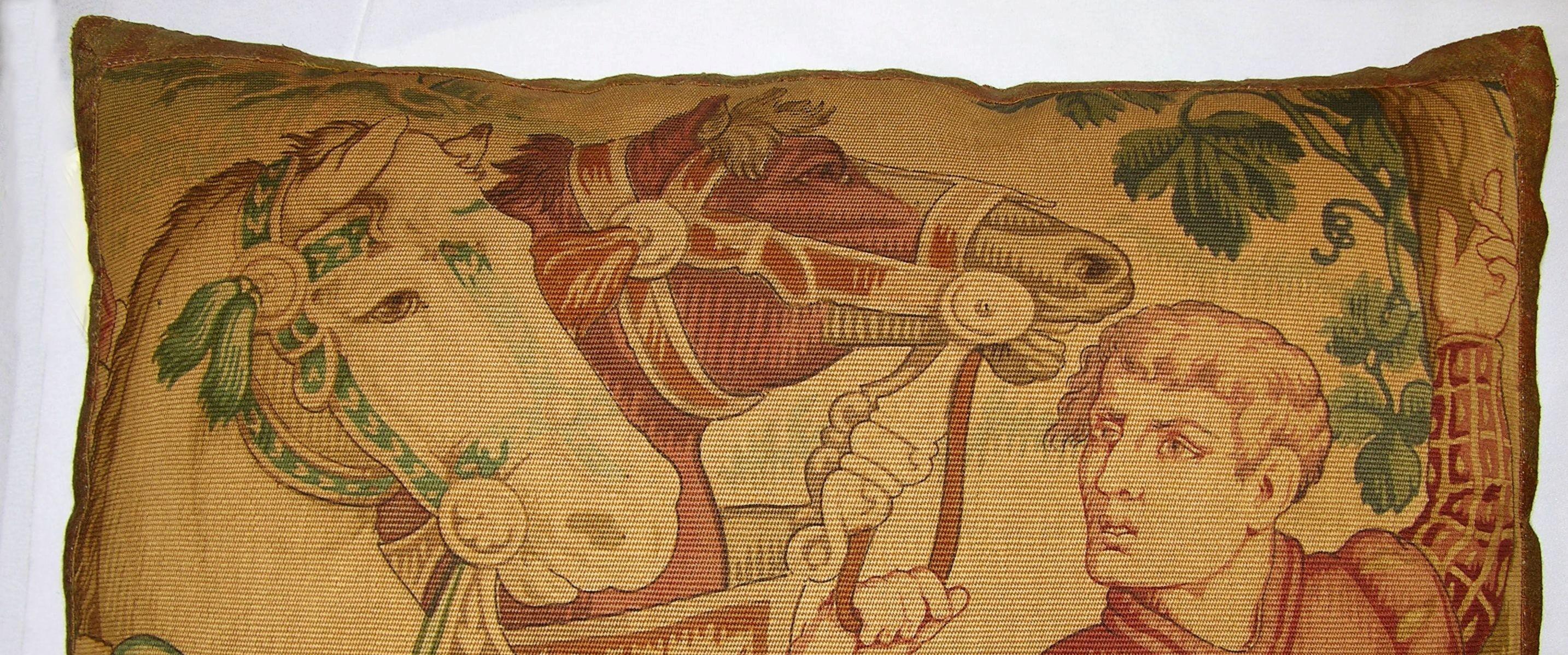 Unknown Circa 1920 Antique Cartoon Tapestry Pillow For Sale