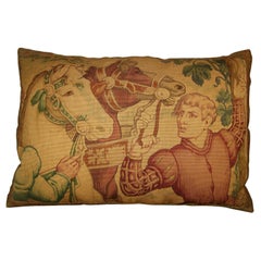 Circa 1920 Antique Cartoon Tapestry Pillow