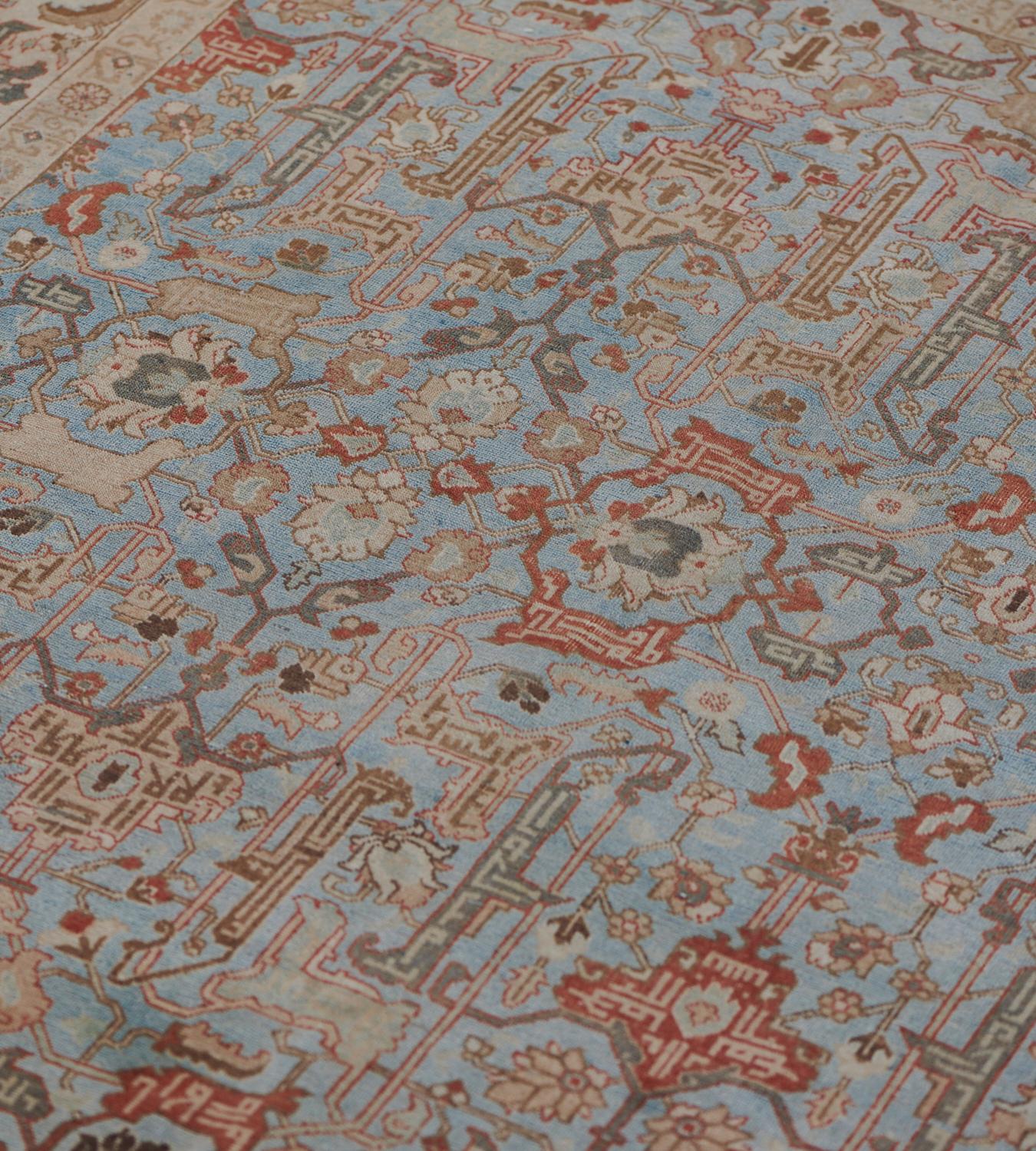 Circa 1920 Antique Tabriz Rug In Good Condition For Sale In West Hollywood, CA