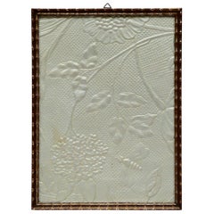 Art Deco Embossed Leather Panel with Applied Silver Leaf, circa 1920