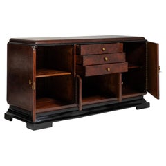 Circa 1920 Black Wood Art Deco Buffet in Original Patina