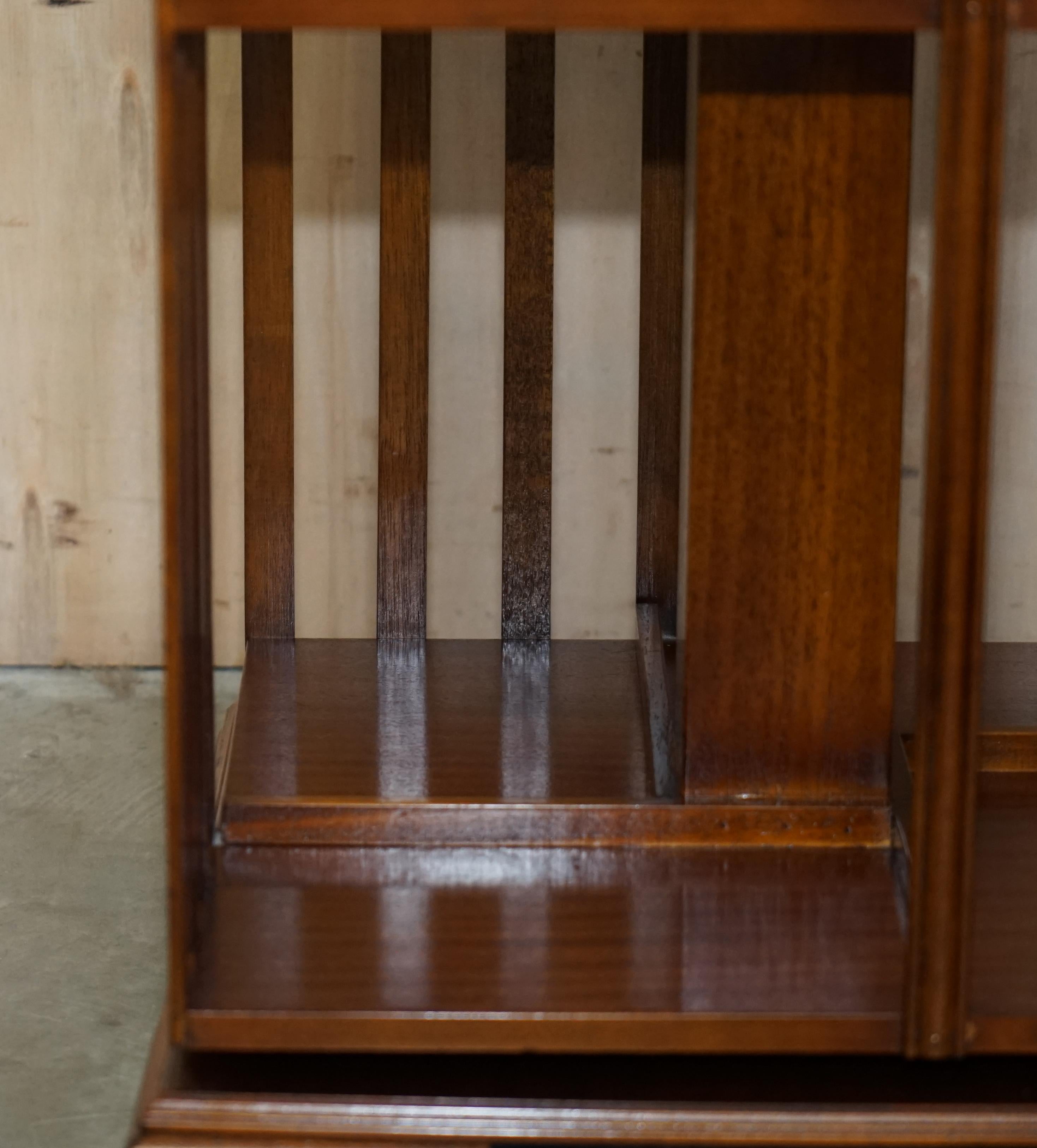 circa 1920 Burr Walnut & Satinwood Revolving Bookcases Sheraton Revival Inlaid For Sale 6