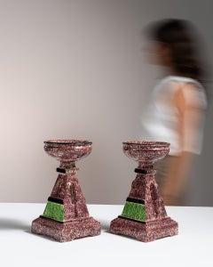 Circa 1920 Ceramic Pair of Art Deco Ceramic Pedestals