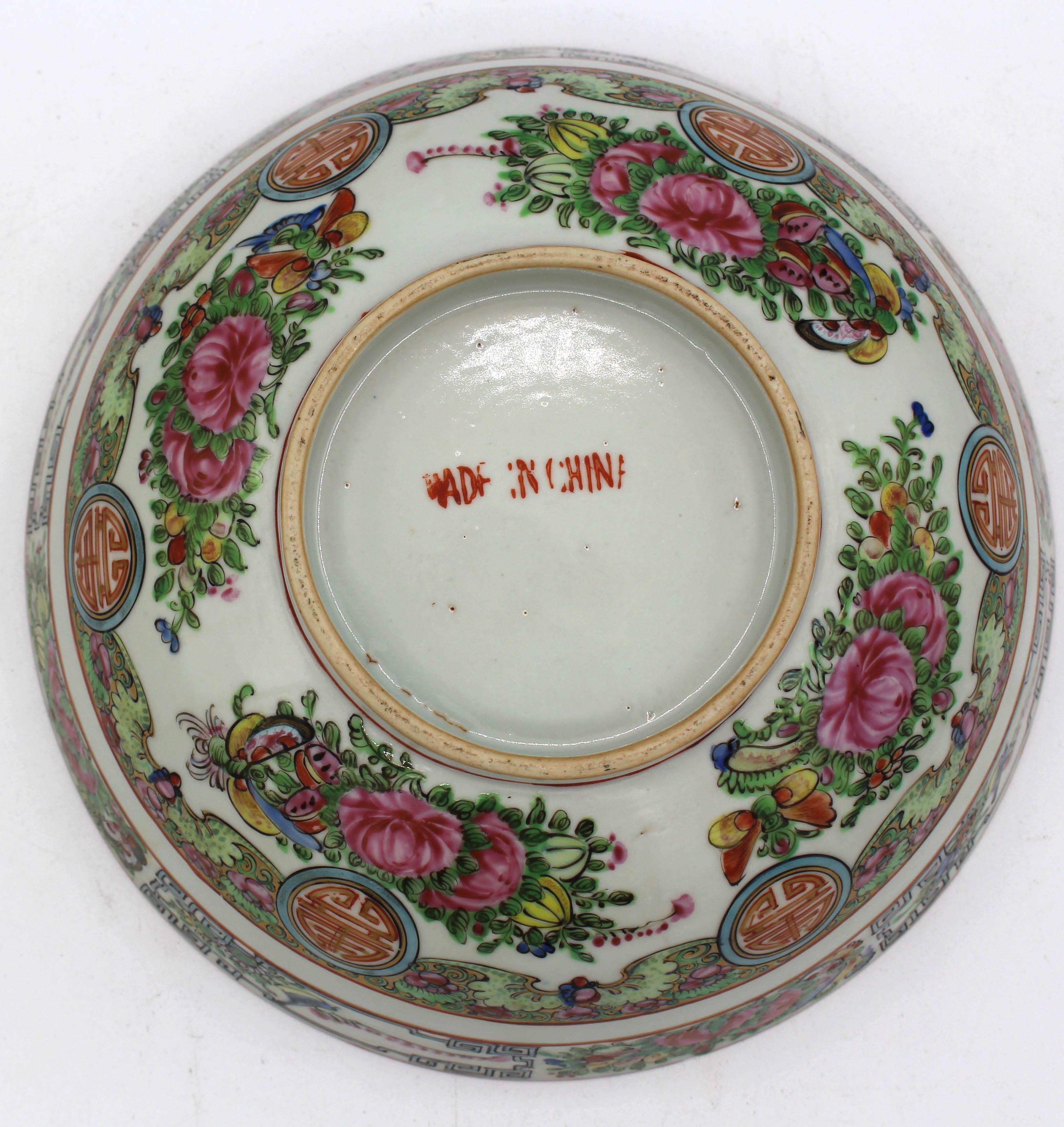 Ceramic Circa 1920 Chinese Export Rose Canton Deep Bowl For Sale