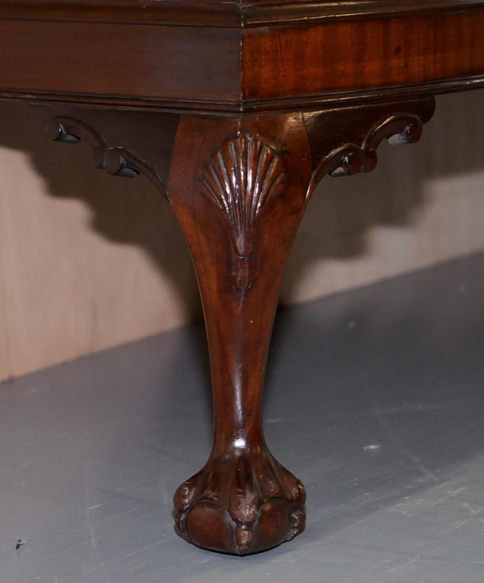 Claw & Ball Feet Flamed Mahogany Sideboard Drawers Chippendale Style, circa 1920 2