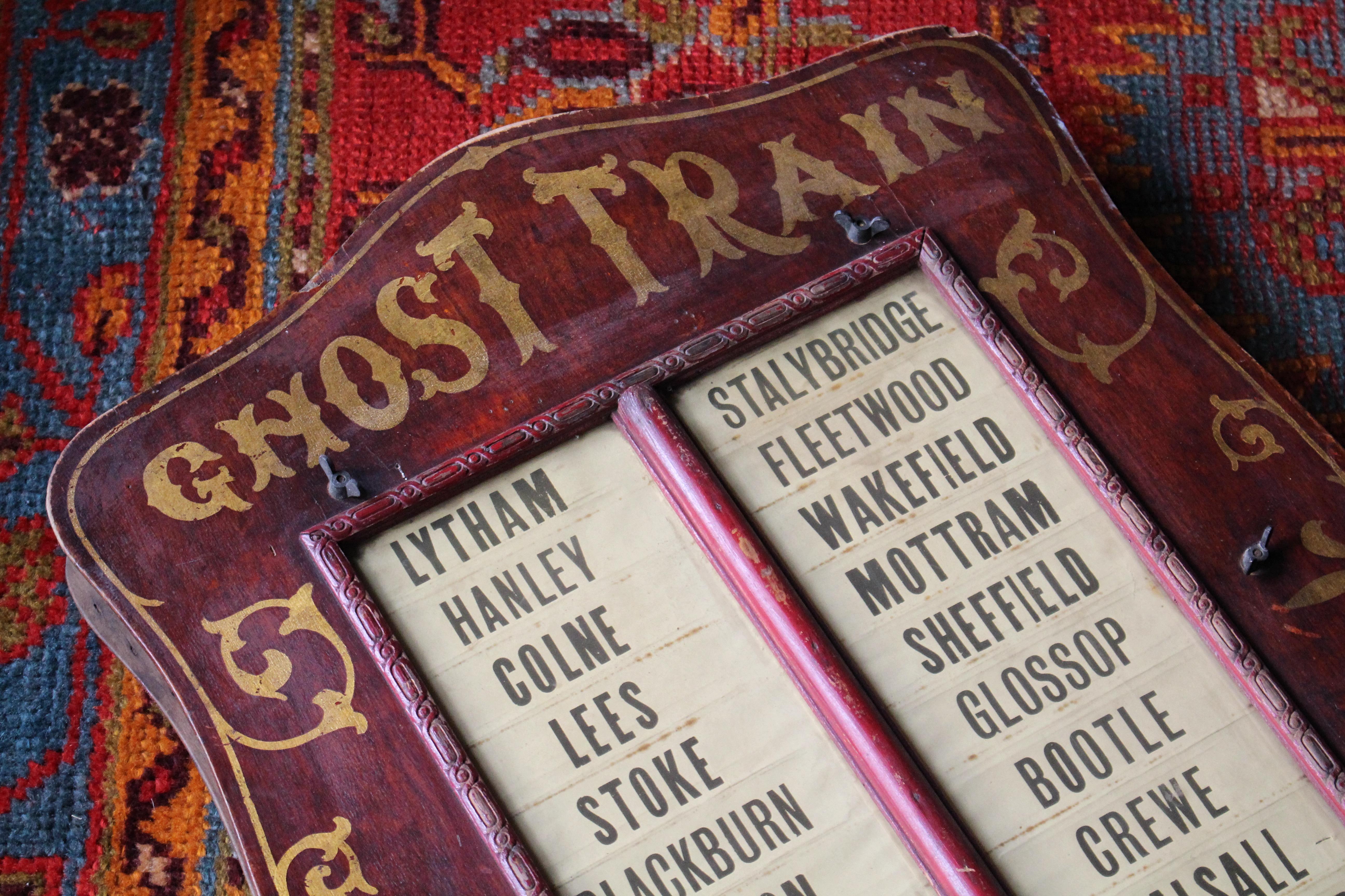 Circa 1920 English Hand Painted Fairground Ghost Train Destination Stop Sign In Good Condition In Lowestoft, GB