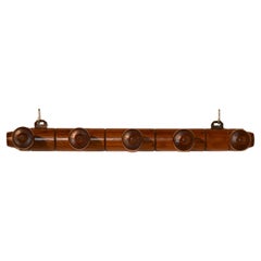 Antique Circa 1920 French Elm Coat or Hat Rack