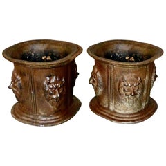 French Empire-Style Cast Iron Planters, circa 1920