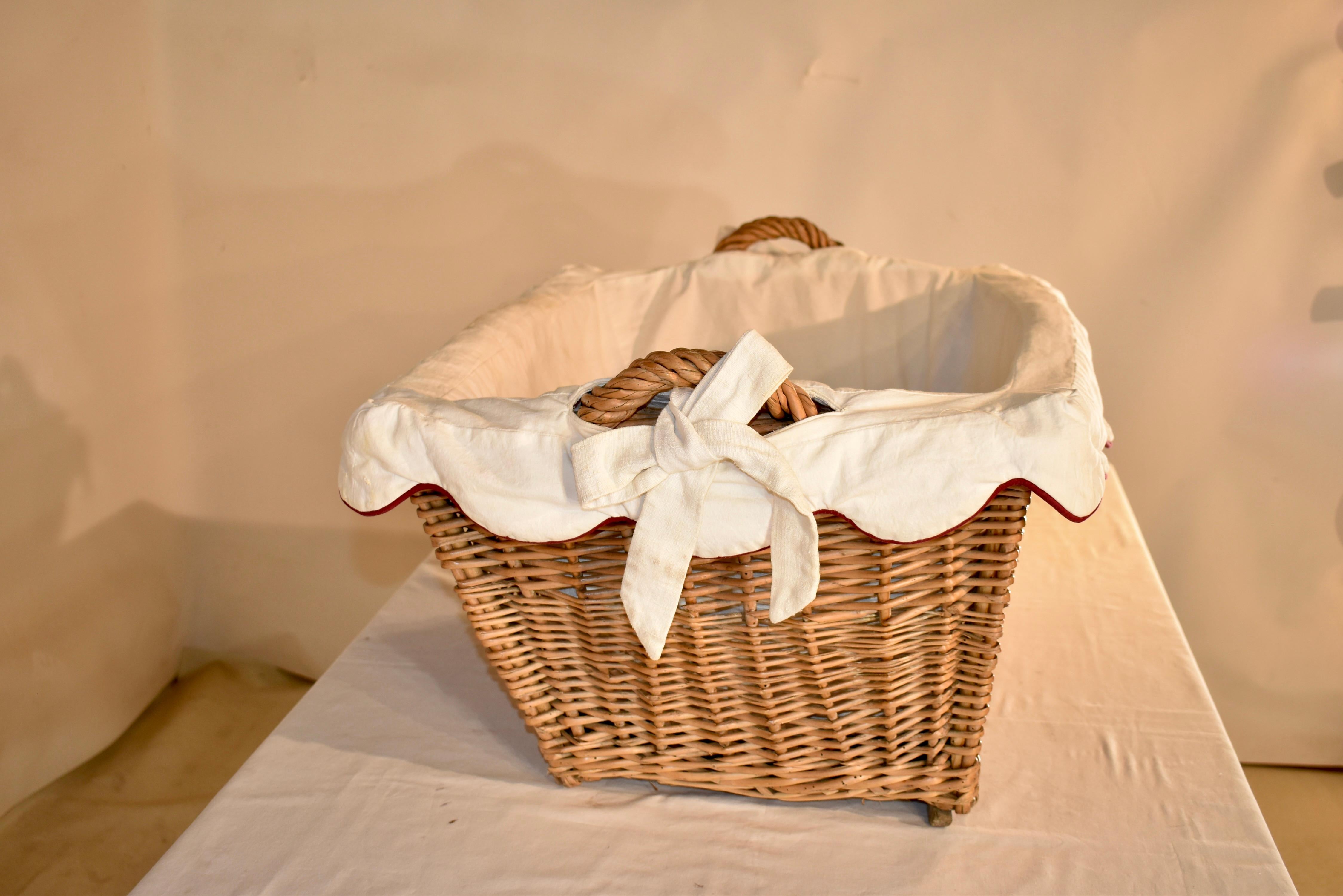 Linen Circa 1920 French Laundry Basket