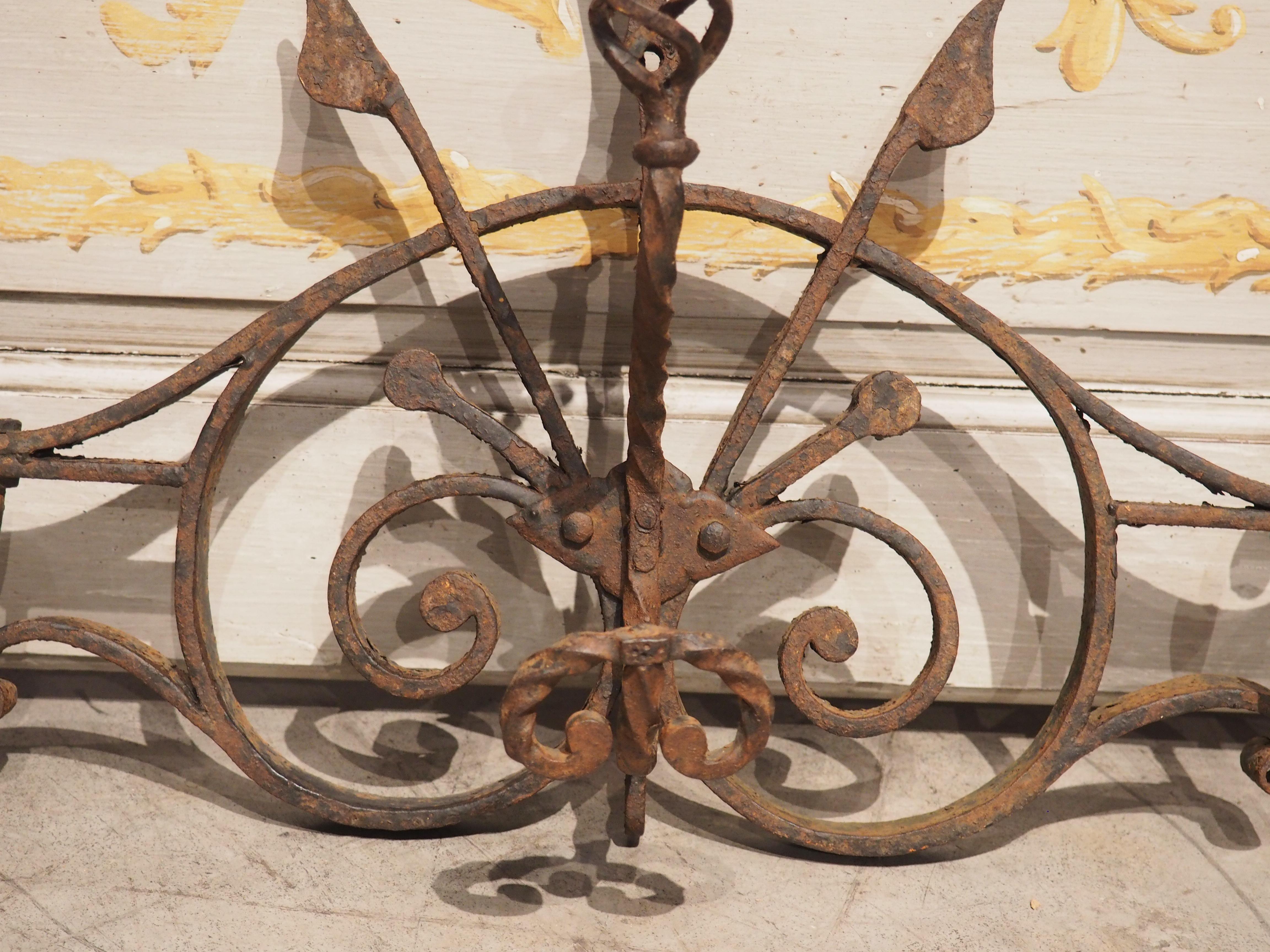Circa 1920 French Wrought Iron Coat and Hat Holder In Good Condition In Dallas, TX