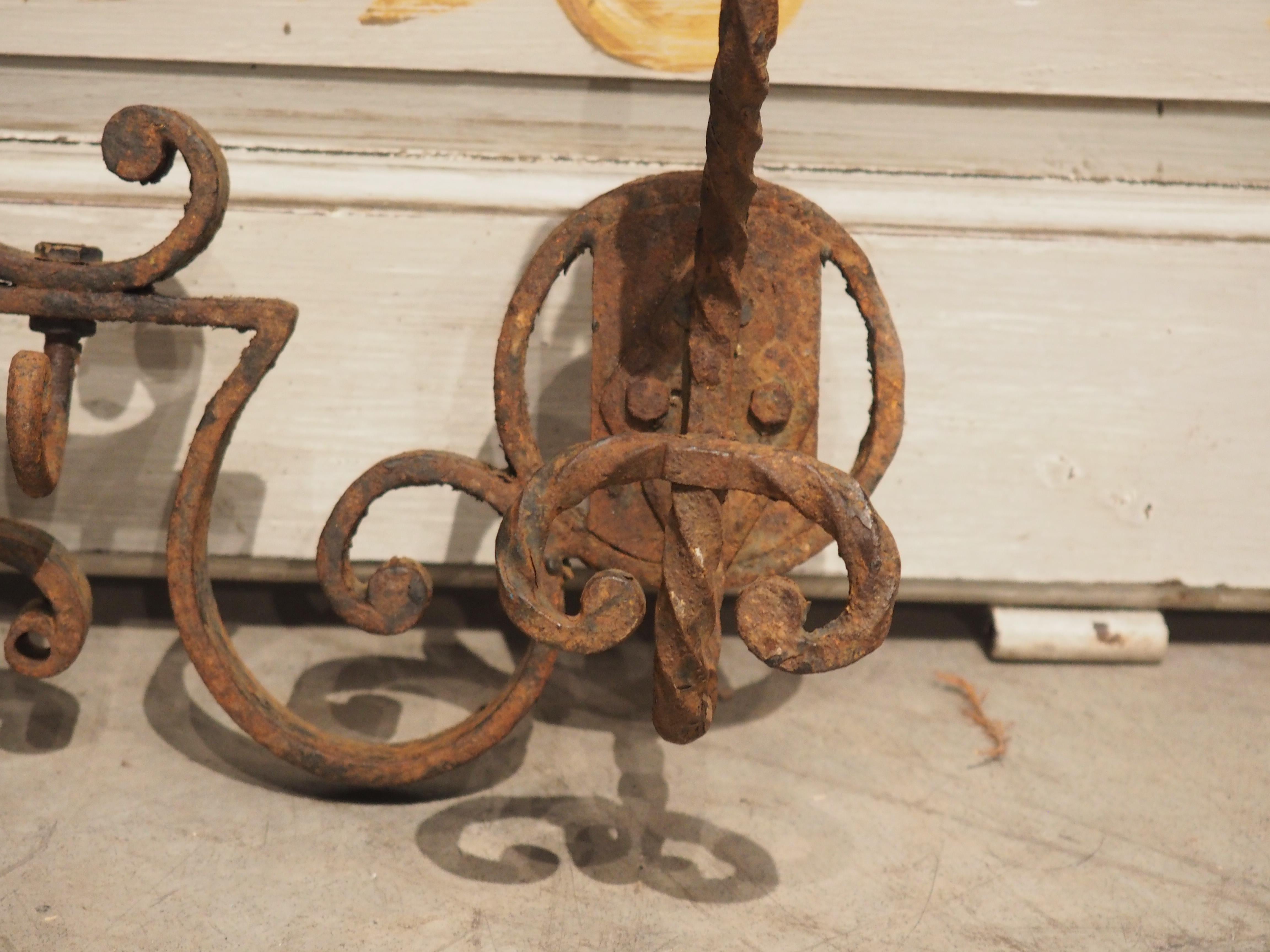 Circa 1920 French Wrought Iron Coat and Hat Holder 3