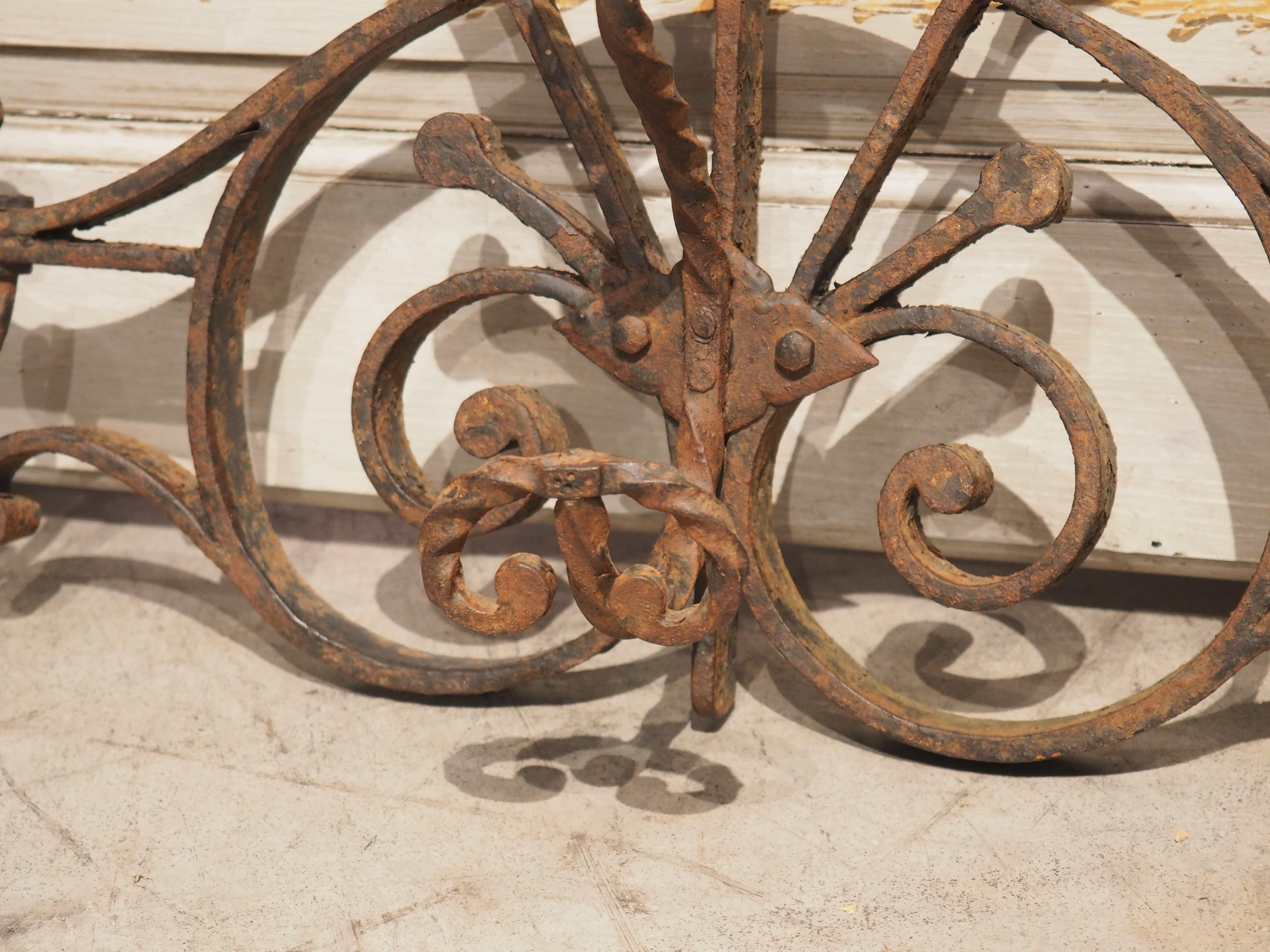 Circa 1920 French Wrought Iron Coat and Hat Holder 5