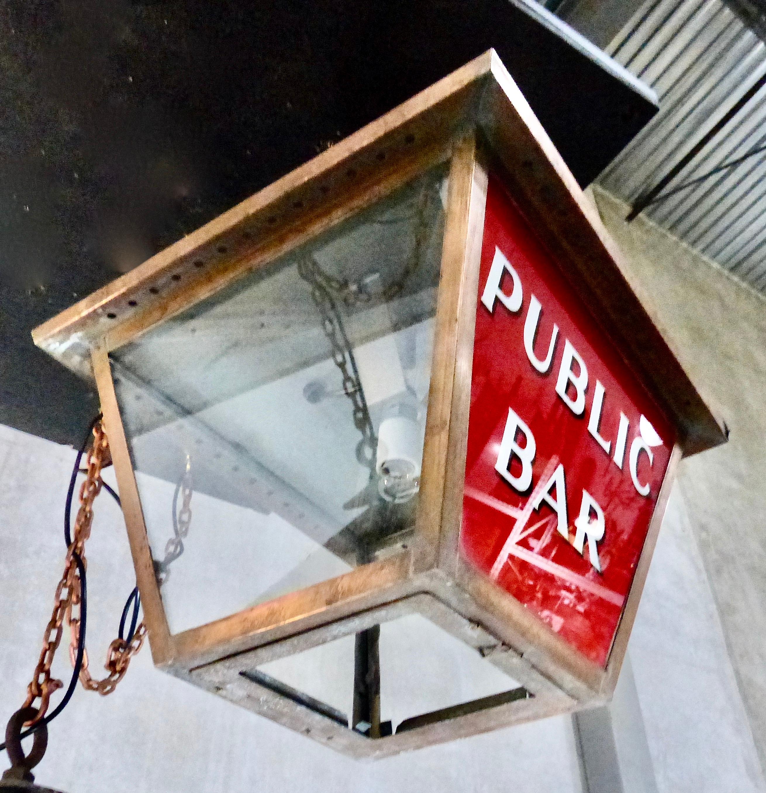 Victorian Illuminated Copper Tavern Signs from England, circa 1920