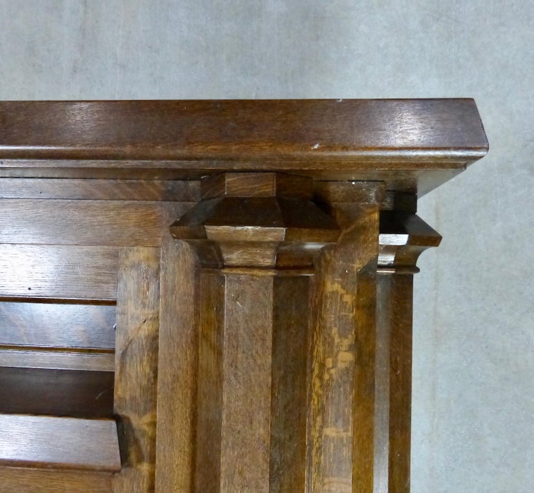 Large Oak Arts And Crafts Fireplace Mantel Surround Circa 1920 At