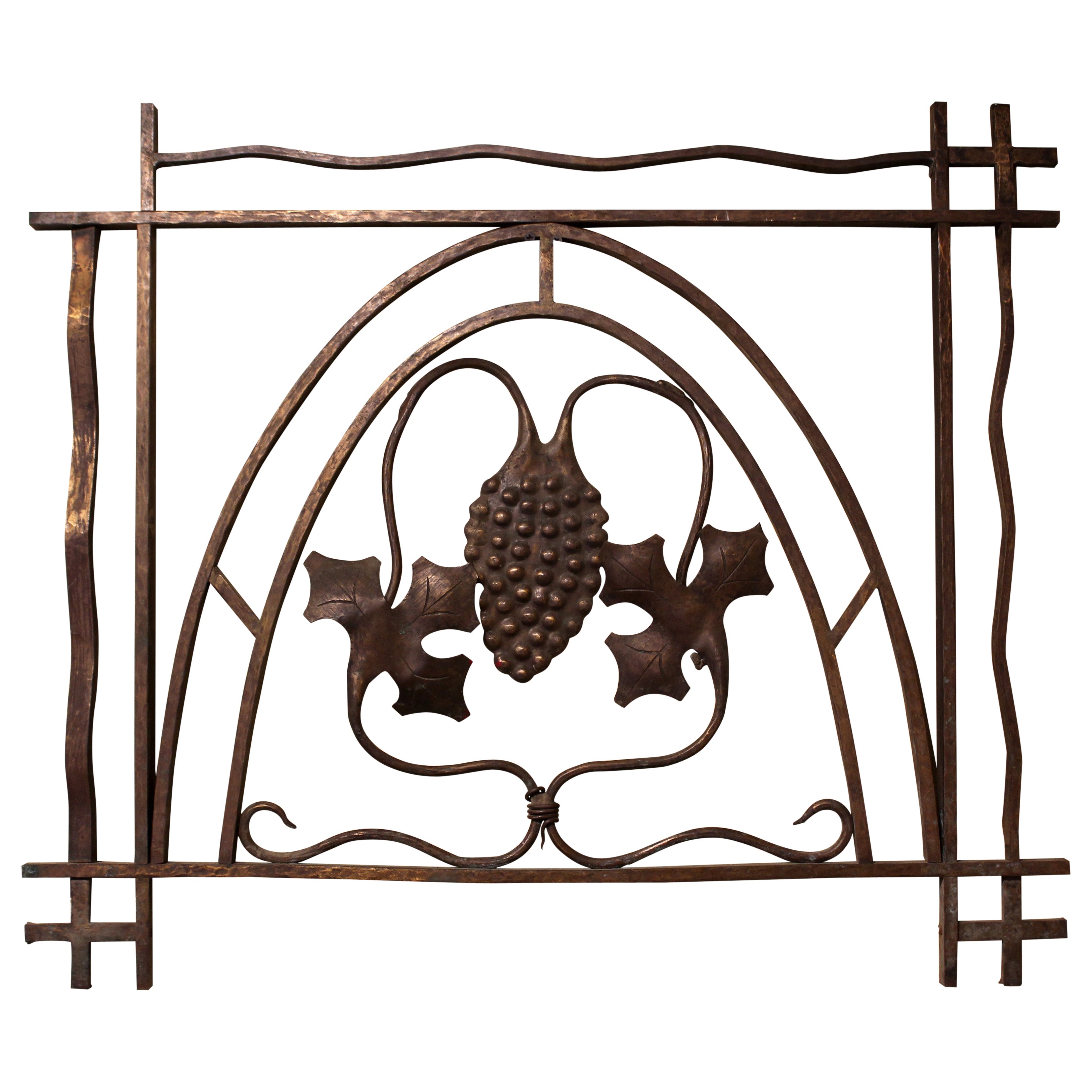 Circa 1920 Grille de fenêtre de guichetier en bronze vraisemblablement continentale