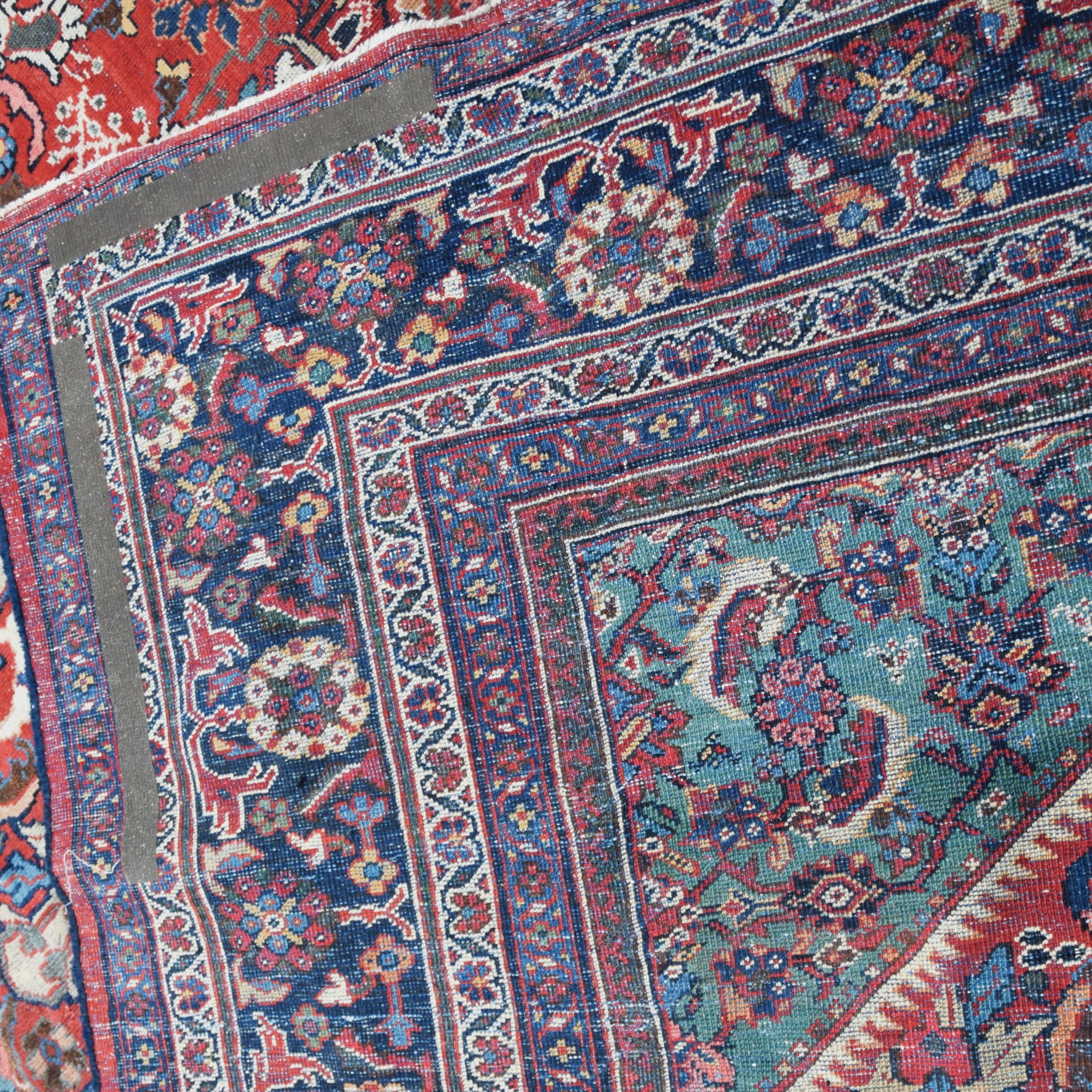 Persischer Mahal-Teppich aus Persischer Wolle, um 1920, Persischer Wollteppich, Vintage im Angebot 2