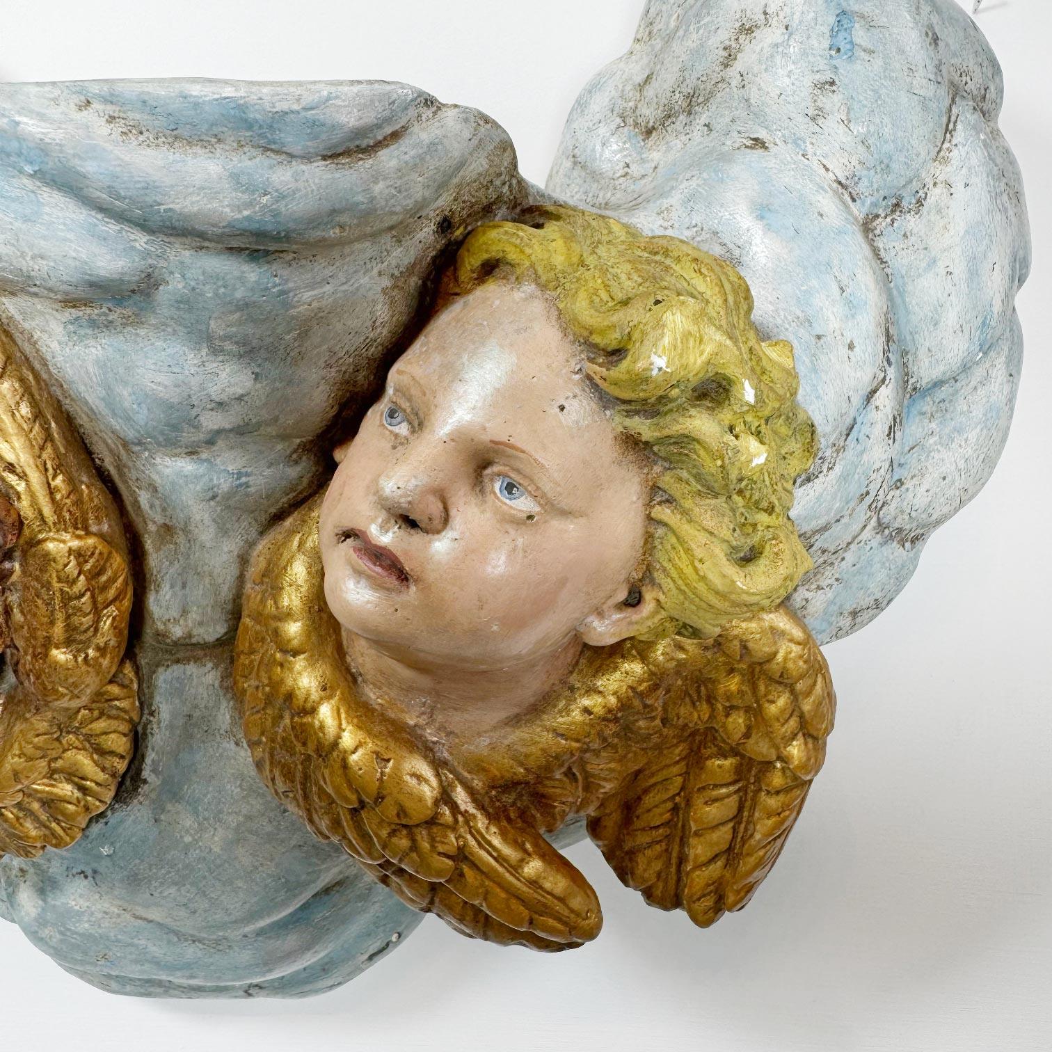 CIRCA 1920 Gips Putto / Putten und Wolken Wandregale im Zustand „Gut“ im Angebot in Hastings, GB