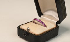 Circa 1920 Ruby (Approx 2.80 Carat) Channet Set Eternity Wedding Band Platinum