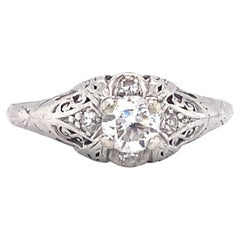 Circa 1920s 0.33 Carat Diamond Engagement Ring in Platinum