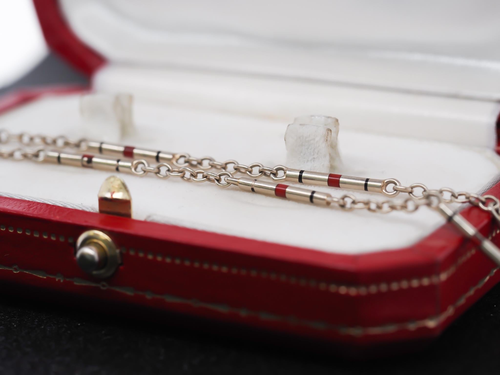 Donna Catena antica in oro bianco 14 carati CIRCA 1920 in vendita