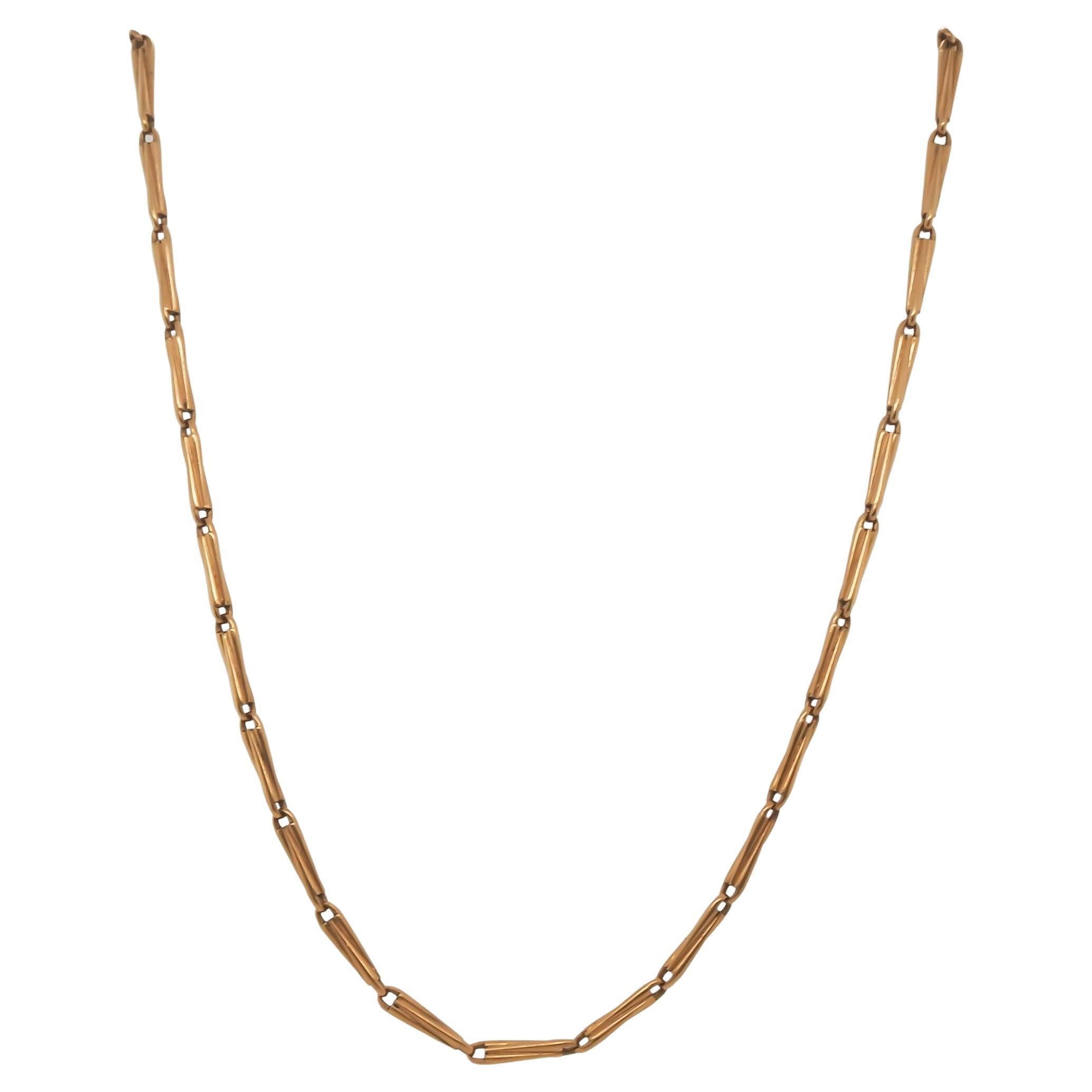 Circa 1920s 14K Yellow Gold Antique Chain 14.75 Inch