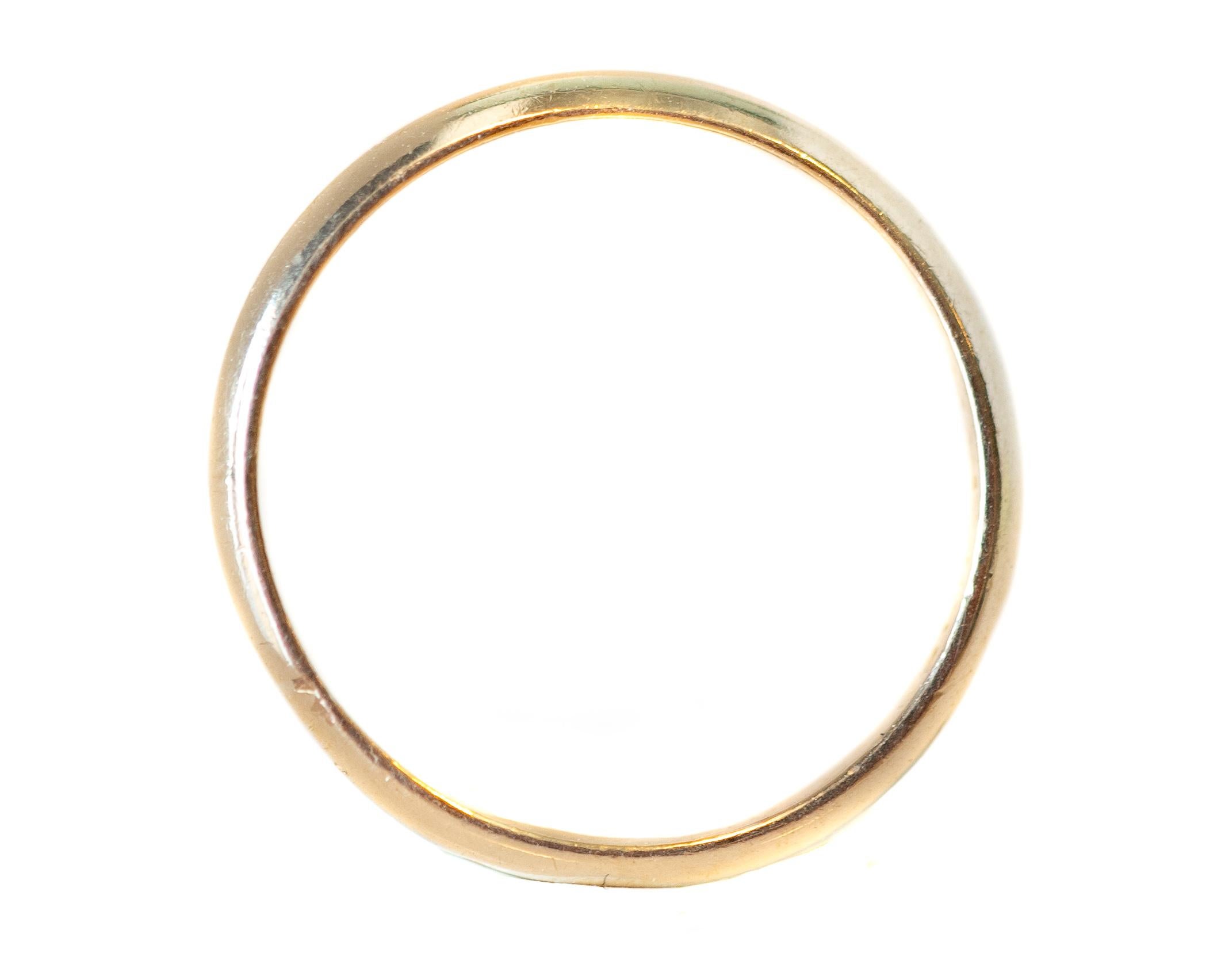 14 Karat Yellow Gold Baby Band Ring, circa 1920s In Good Condition In Addison, TX