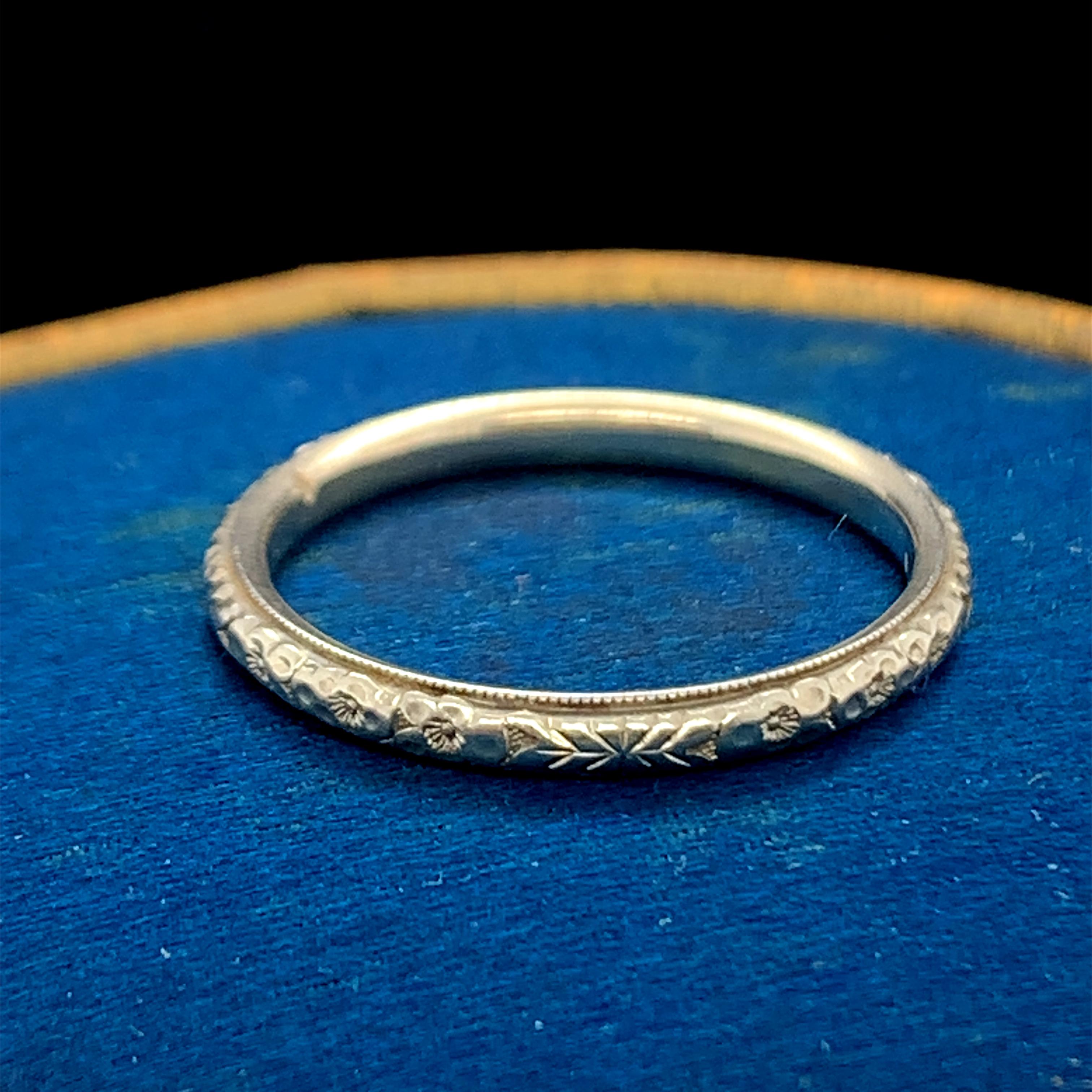 Year: 1920s

Item Details: 
Ring Size: 8
Metal Type: 18k White Gold  [Hallmarked, and Tested]
Weight:  3 grams

Finger to Top of Stone Measurement: 1.9 mm
Condition:  Excellent


Price: 650

This ring can be sized up 1 size for an additional $40. If
