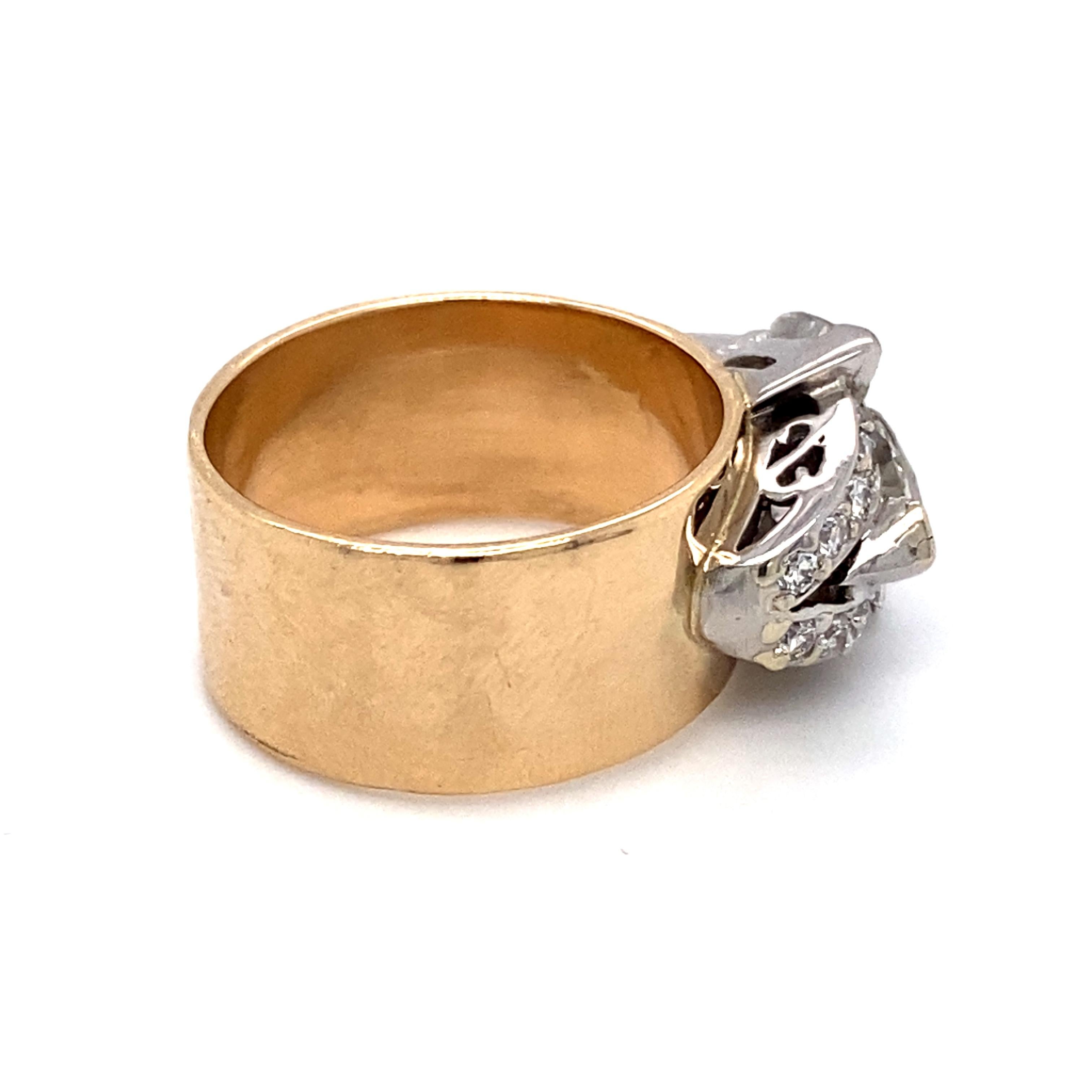 Ring aus 14 Karat zweifarbigem Gold mit 2,32 Karat Diamanten aus den 1920er Jahren (Art déco)