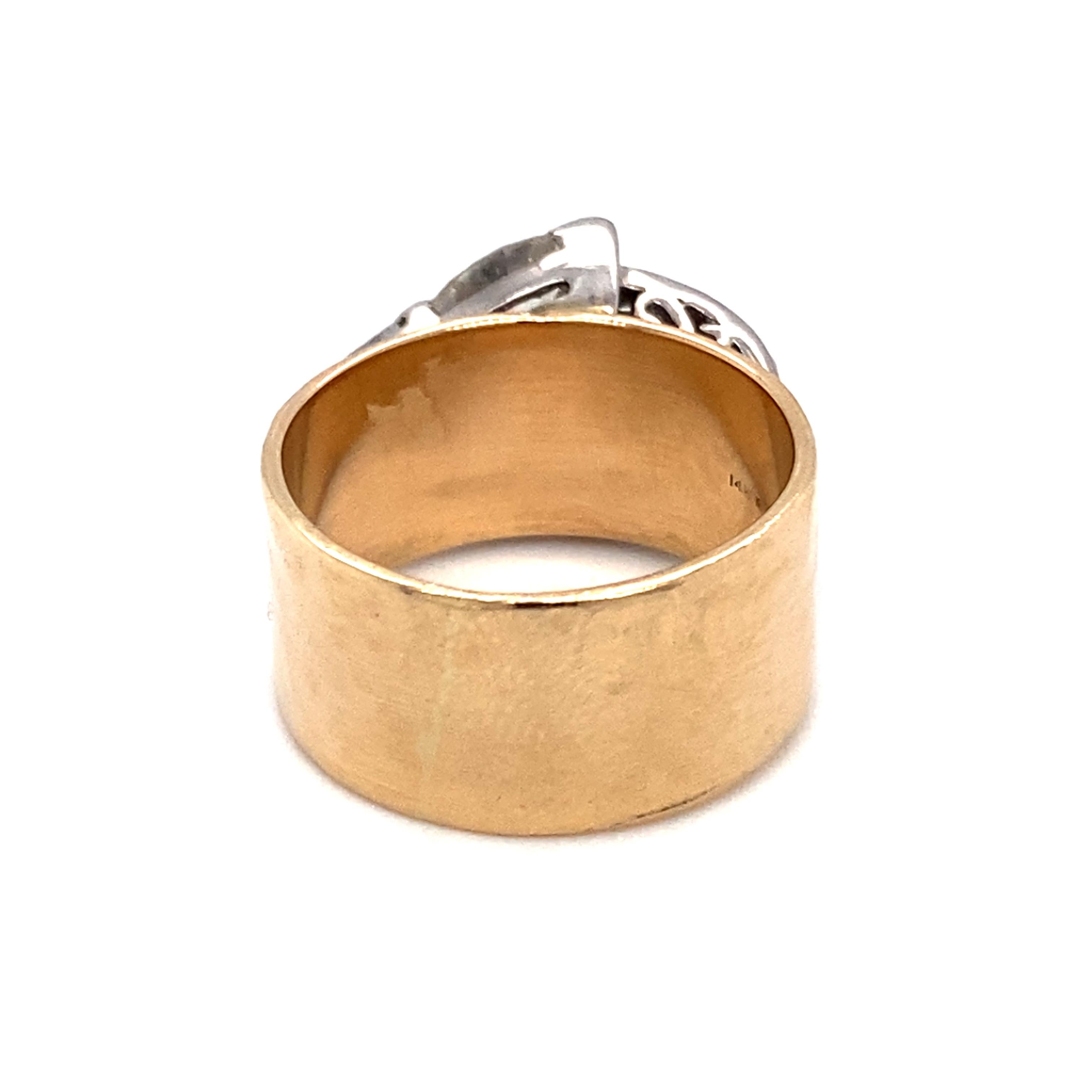 Art Deco Circa 1920s 2.32 Carat Diamond Ring in 14 Karat Two Tone Gold