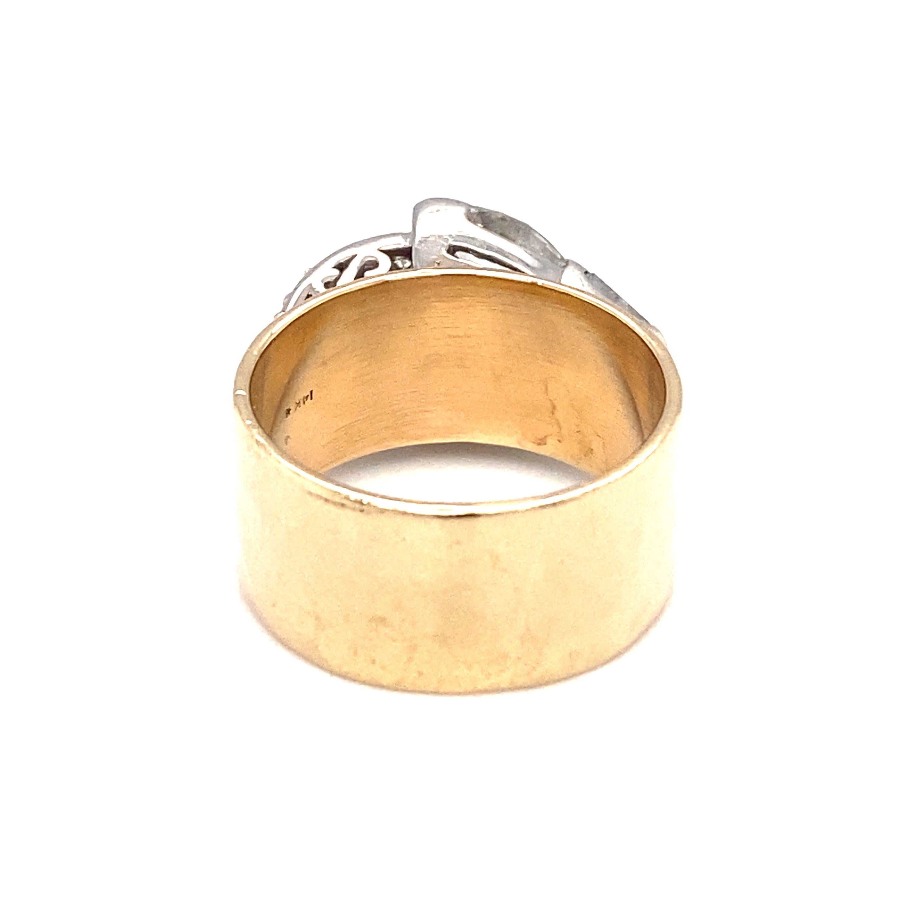Circa 1920s 2.32 Carat Diamond Ring in 14 Karat Two Tone Gold In Excellent Condition In Atlanta, GA
