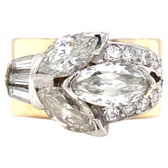 Circa 1920s 2.32 Carat Diamond Ring in 14 Karat Two Tone Gold