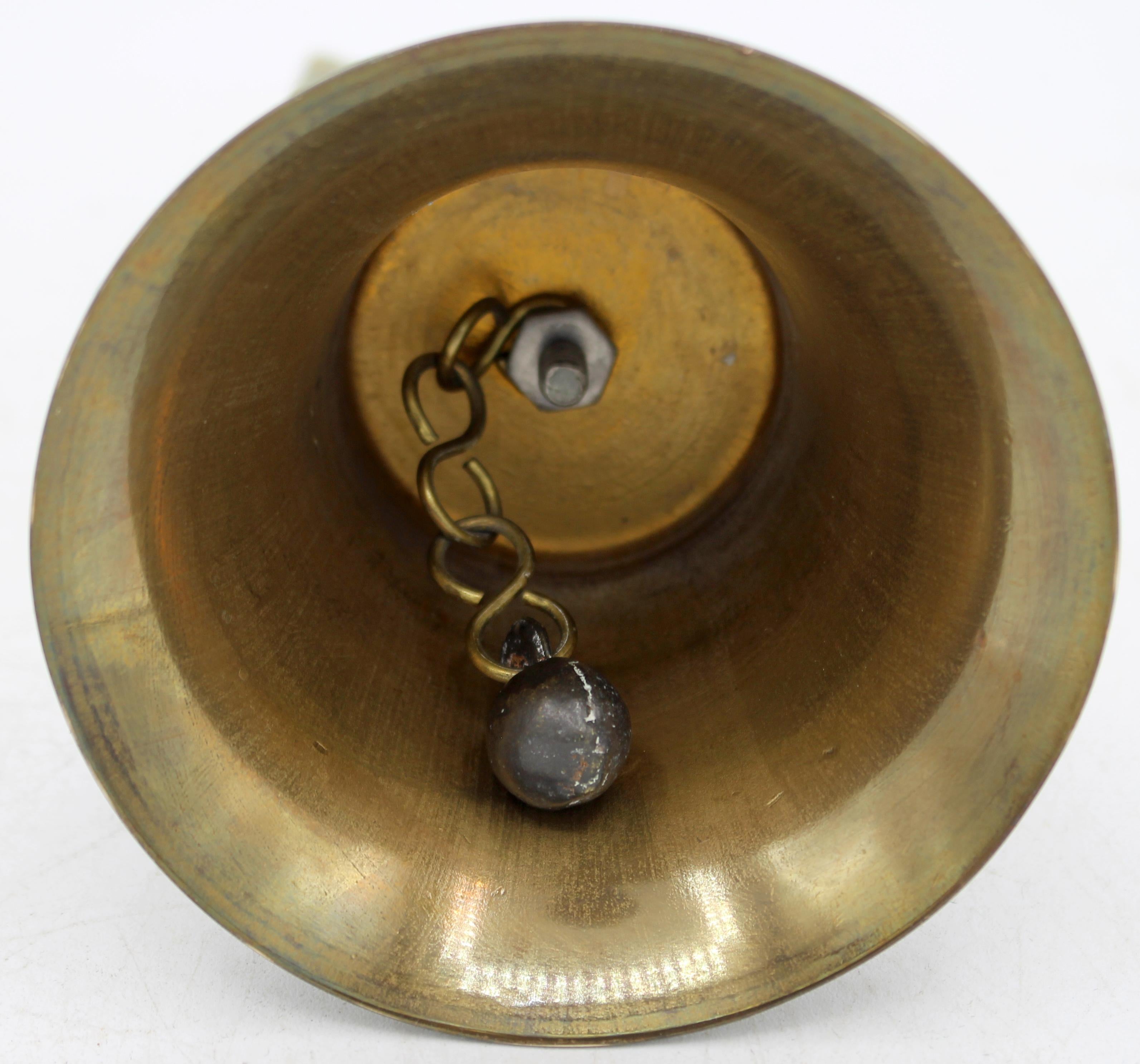 20ième siècle Circa 1920s-30s English Stag Motif Brass Table Bell en vente